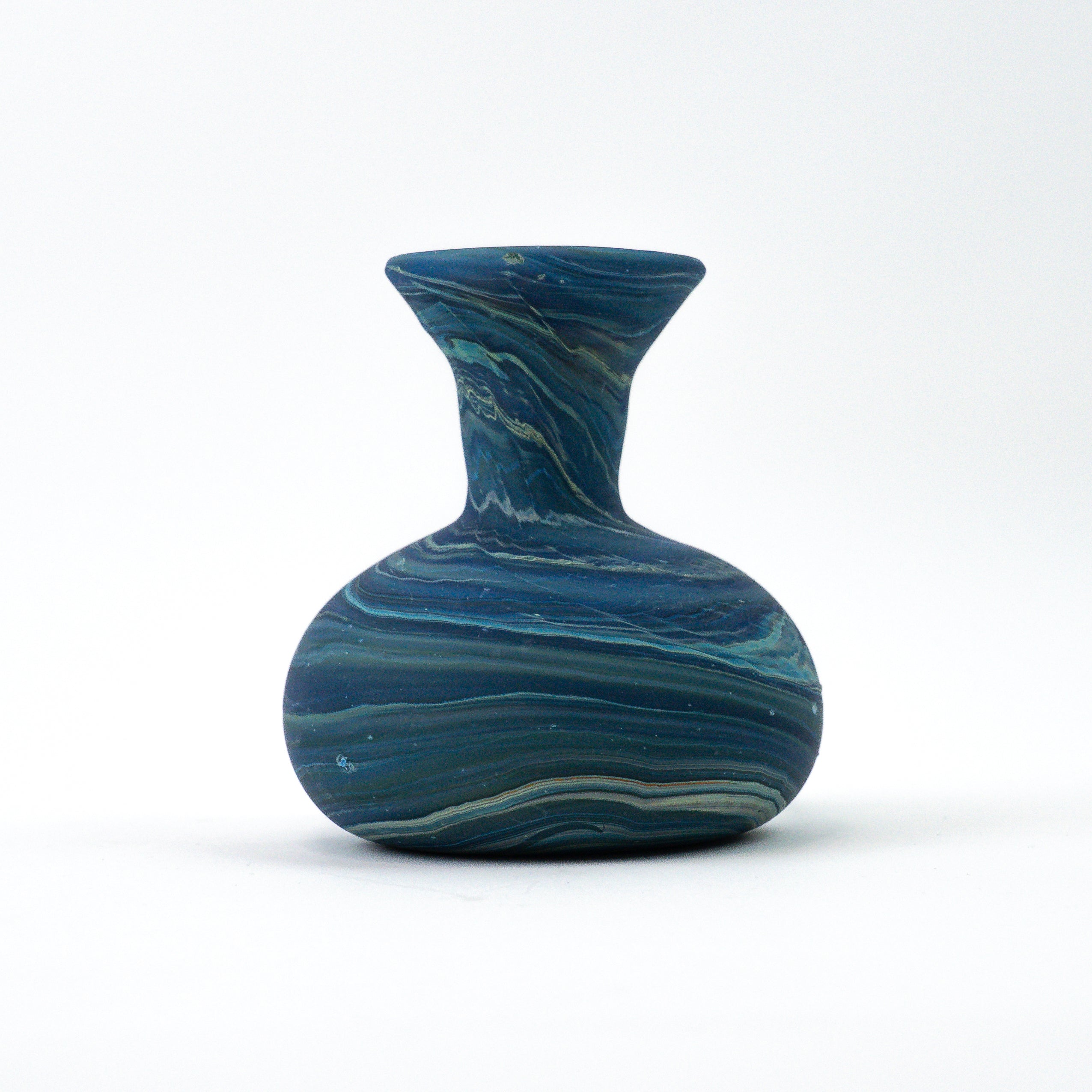 Hebron Mini Vase Blue – Recycled Glass &amp; Hand-blown