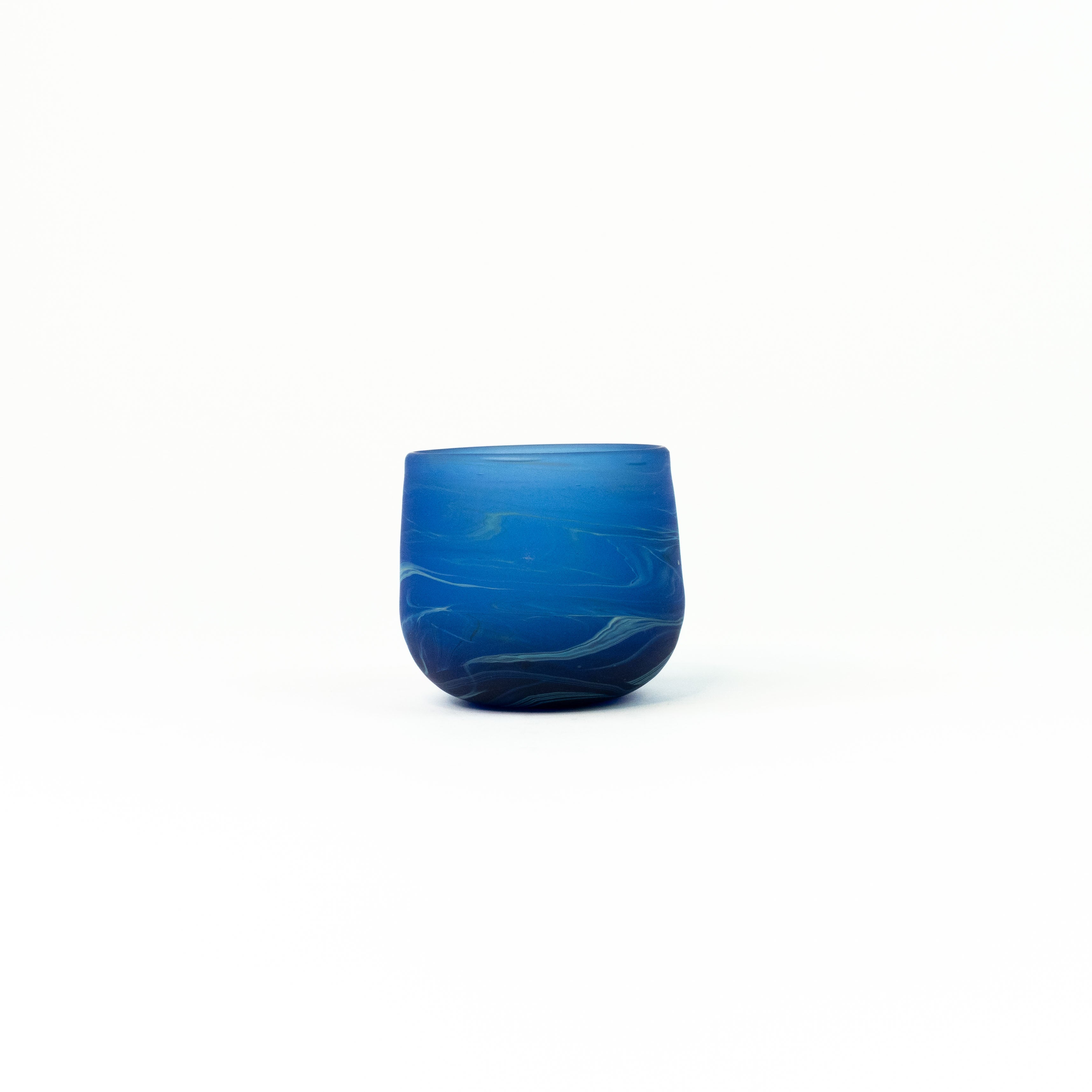 Neu Mini Glas Blau – Recyceltes Glas & Handgeblasen