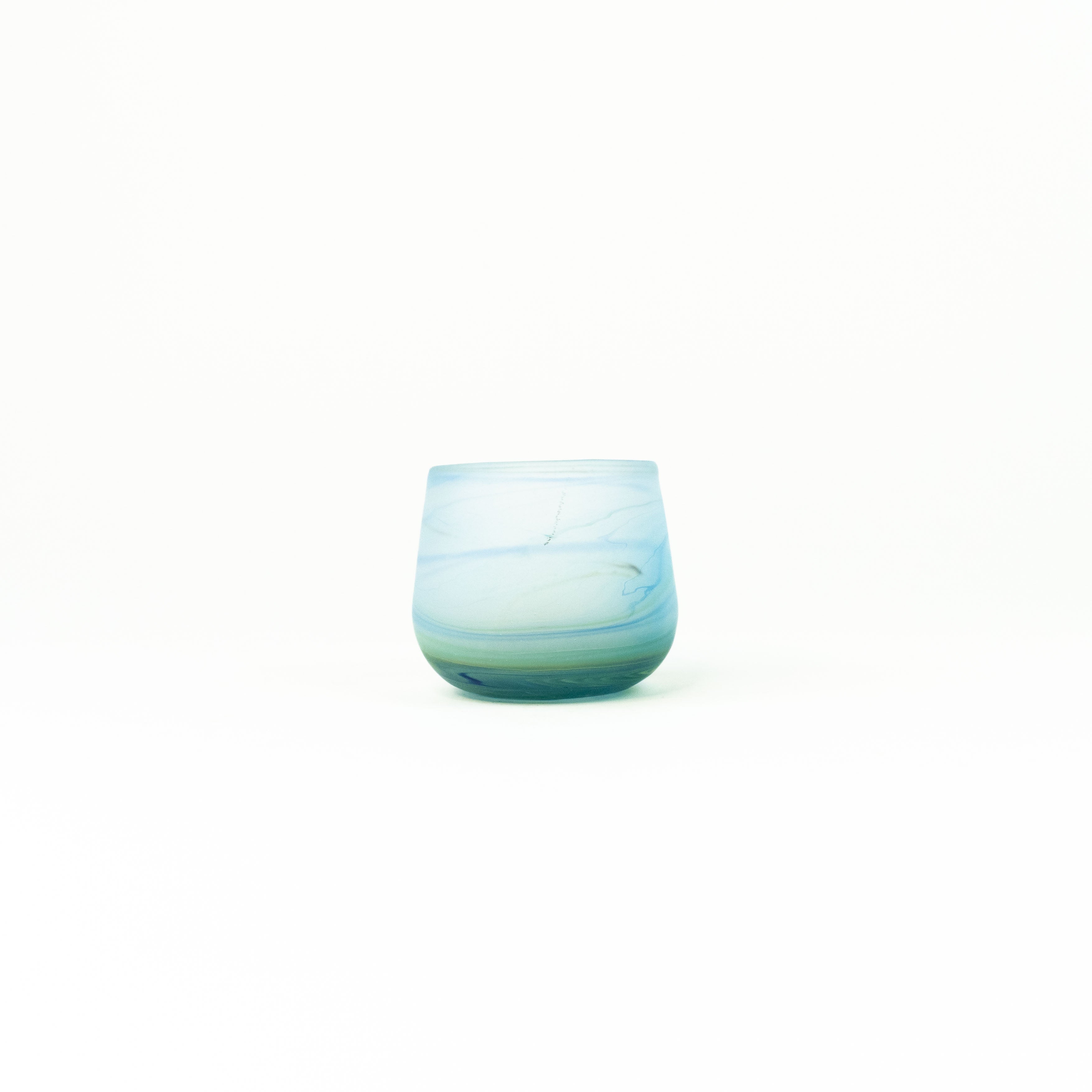 Neu Mini Glas Babyblue – Recyceltes Glas & Handgeblasen