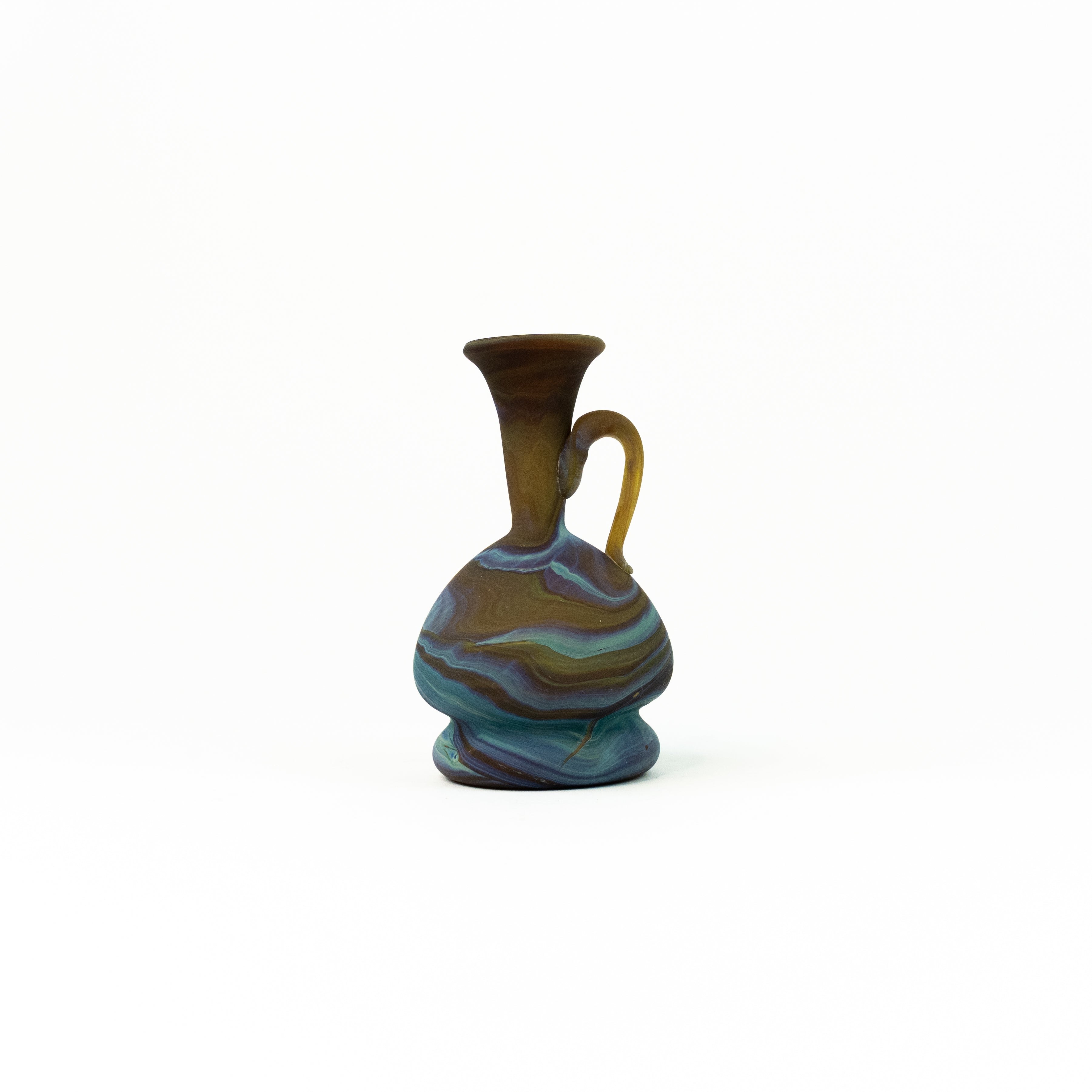 NEU Mini Vase / Karaffe Braun – Recyceltes Glas & Handgeblasen