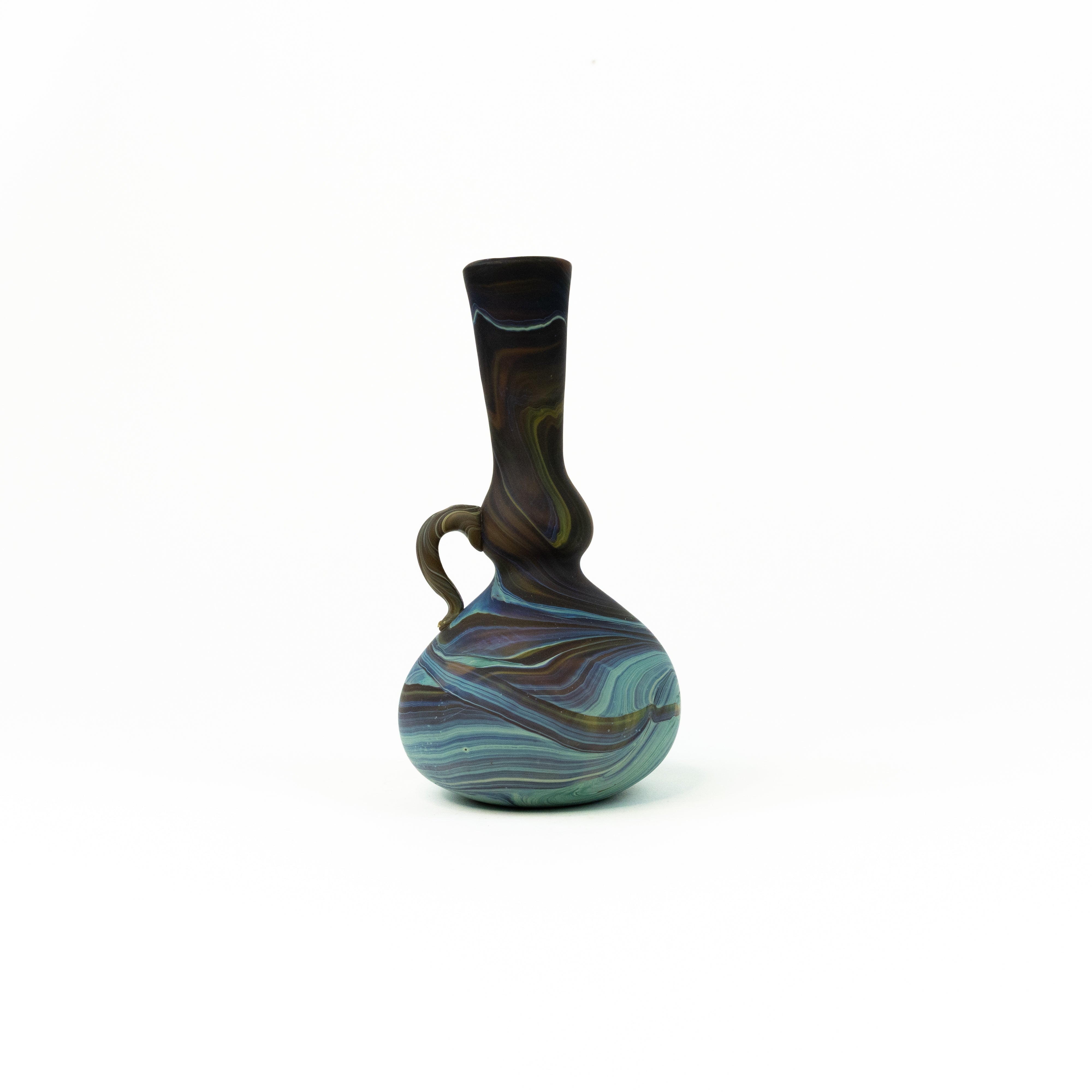 NEU Mini Vase / Karaffe Braun – Recyceltes Glas & Handgeblasen