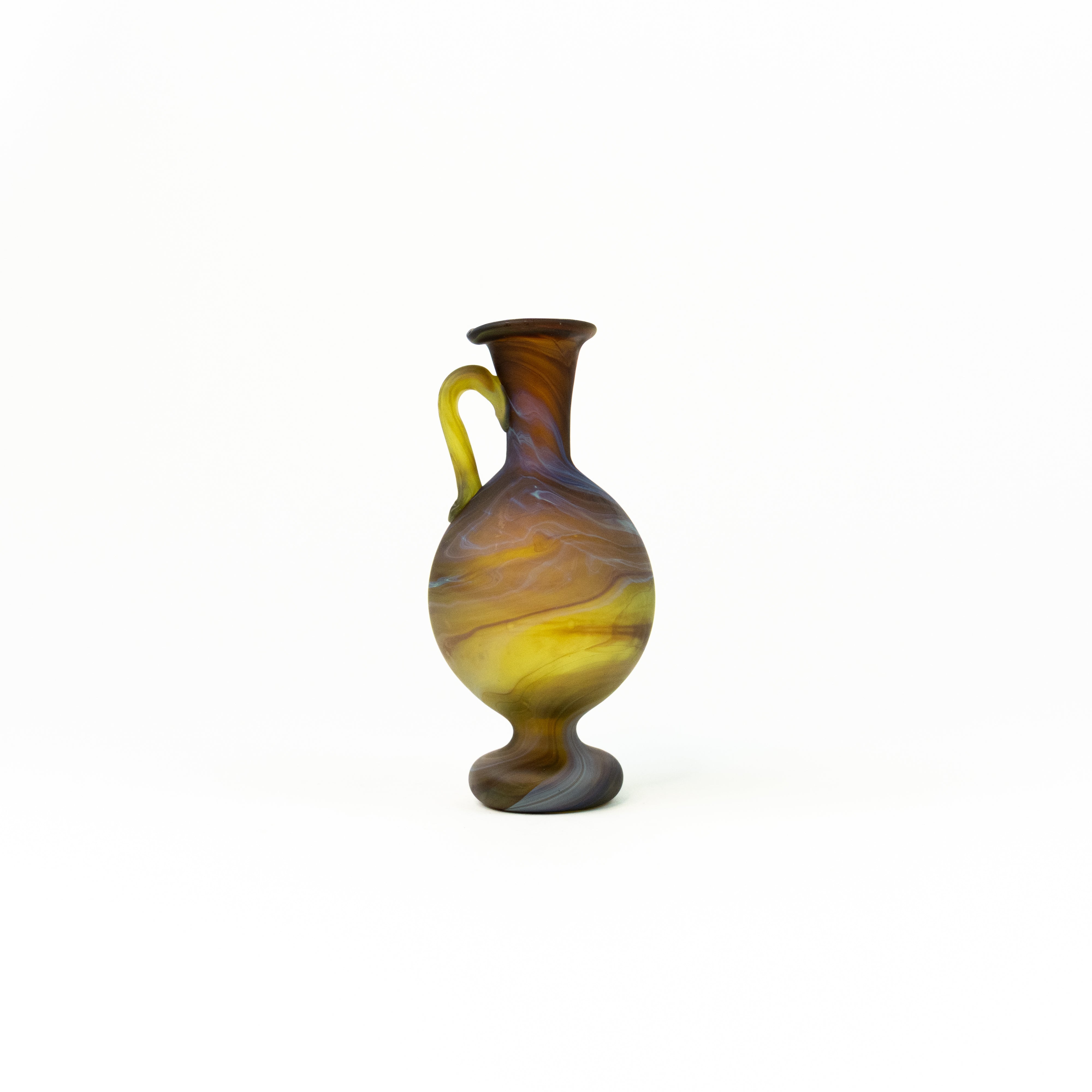 NEU Mini Vase / Karaffe Braun – Recyceltes Glas & Handgeblasen