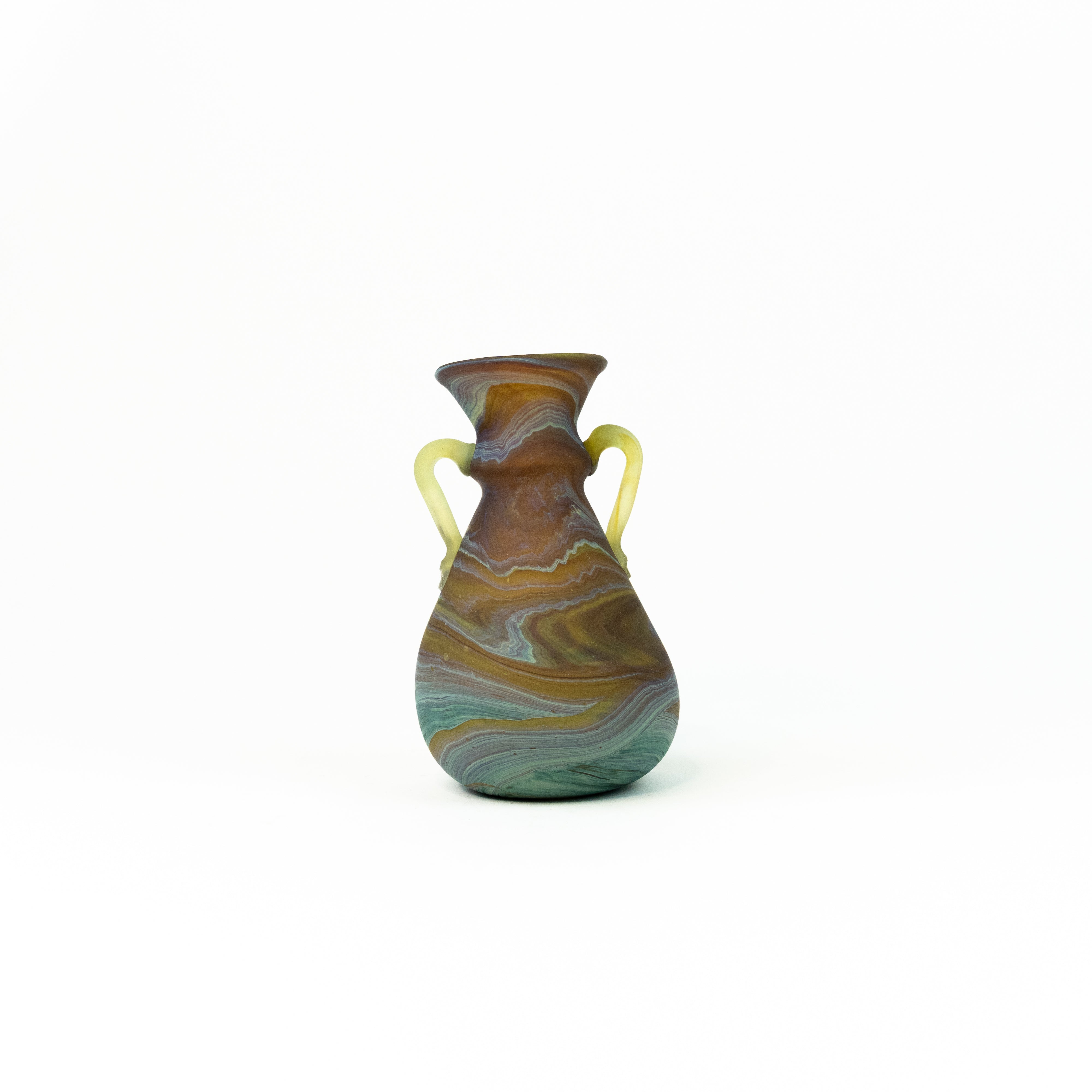 NEU Mini Vase / Karaffe Braun – Recyceltes Glas & Handgeblasen