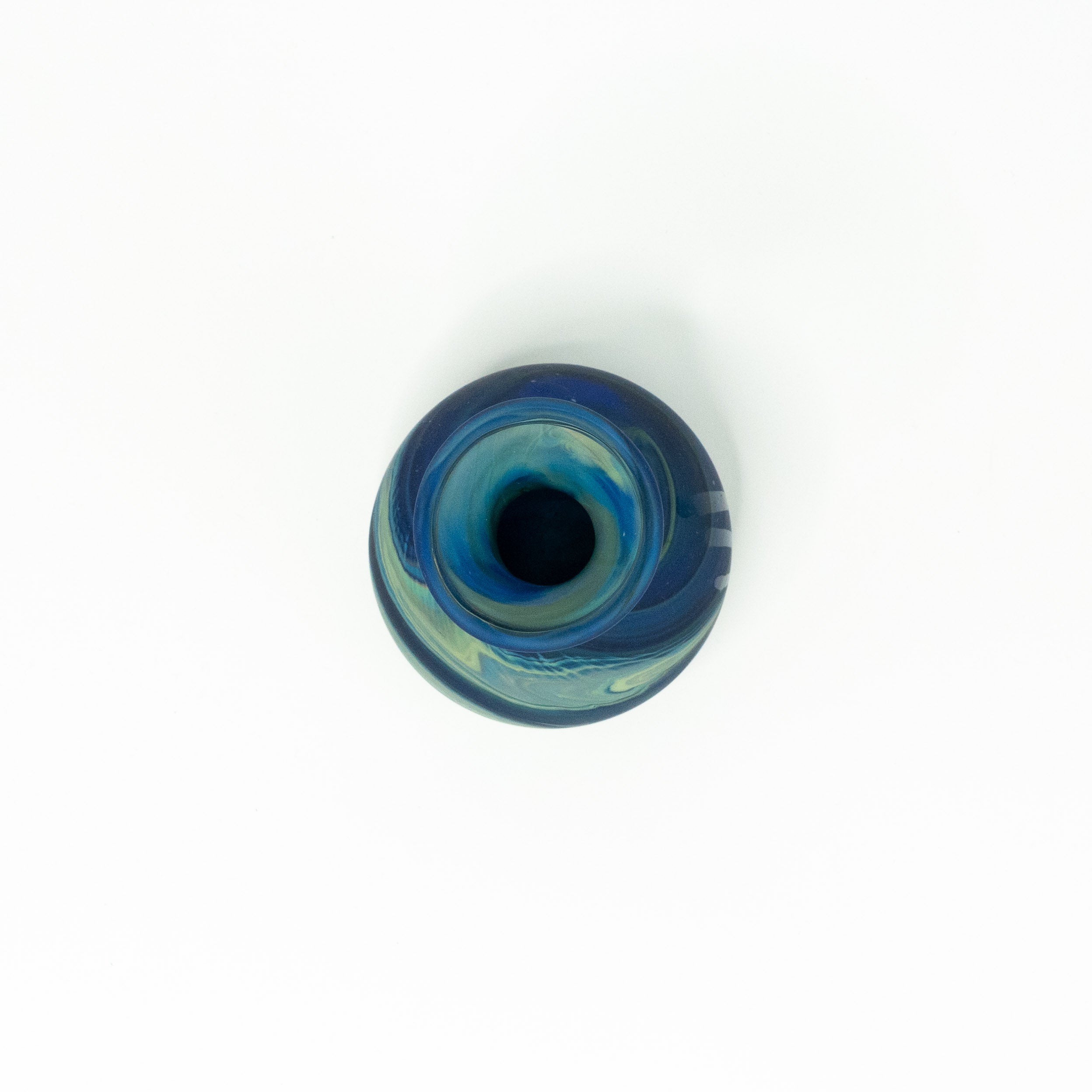 NEU Deko Mini Vase / Karaffe blau – Recyceltes Glas & Handgeblasen