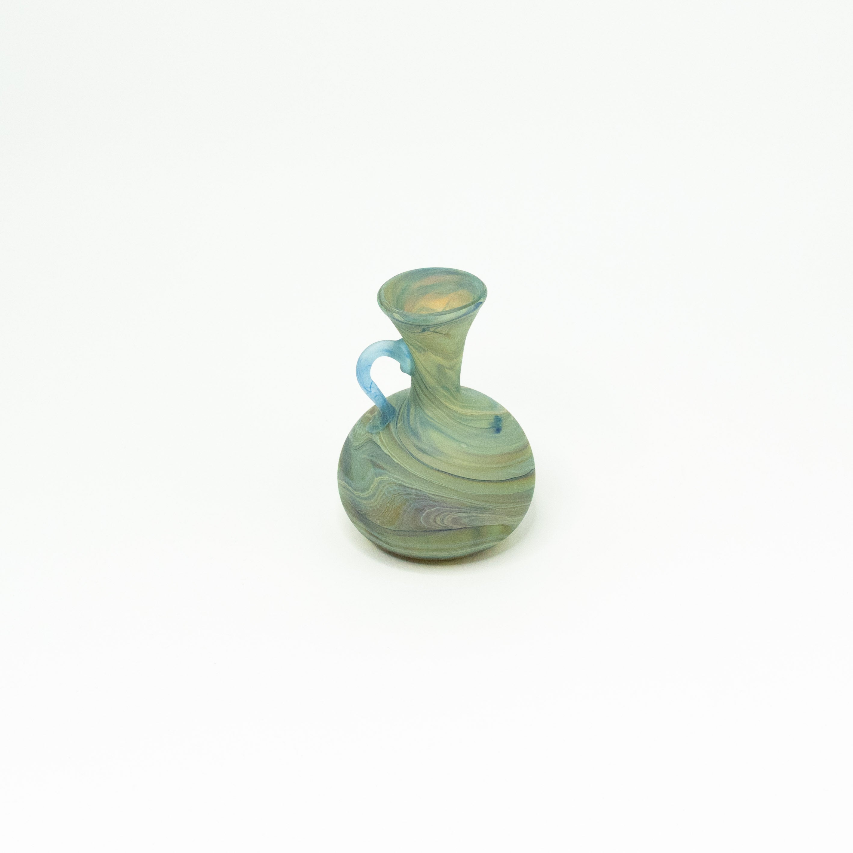 NEU Deko Mini Vase / Karaffe Grün / Blau – Recyceltes Glas & Handgeblasen