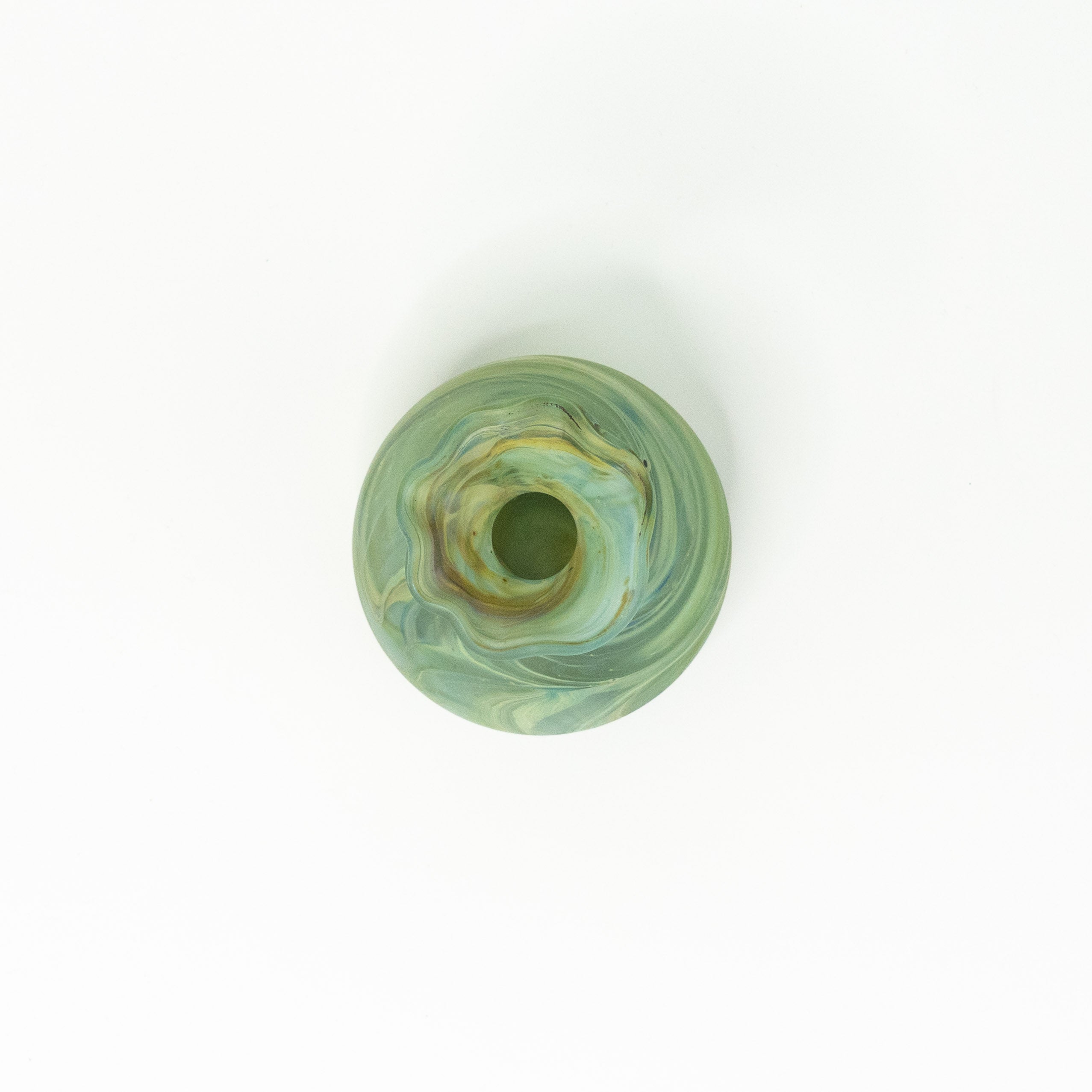 NEU Deko Mini Vase / Karaffe Limette Grün – Recyceltes Glas & Handgeblasen