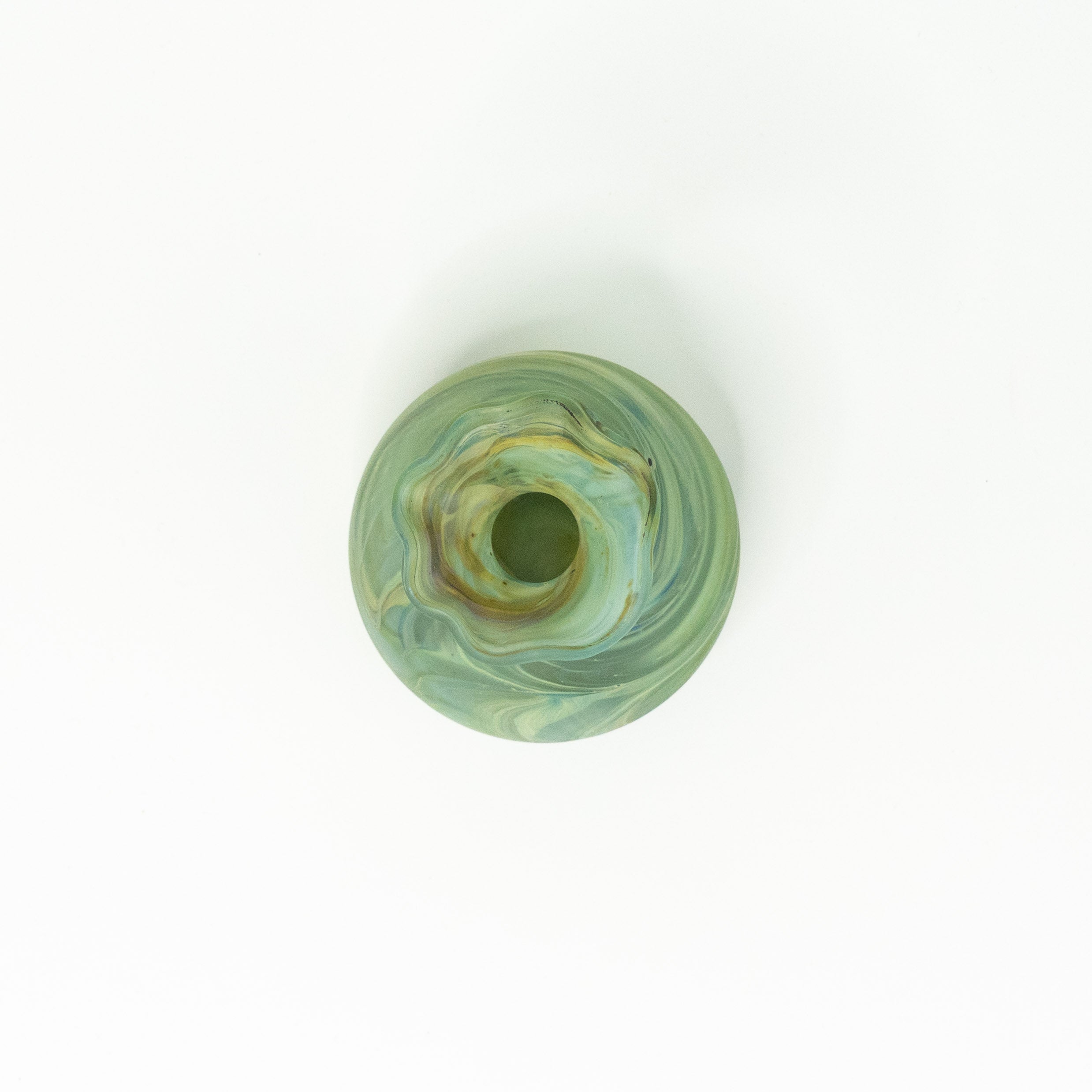 NEU Deko Mini Vase / Karaffe Limette Grün – Recyceltes Glas & Handgeblasen
