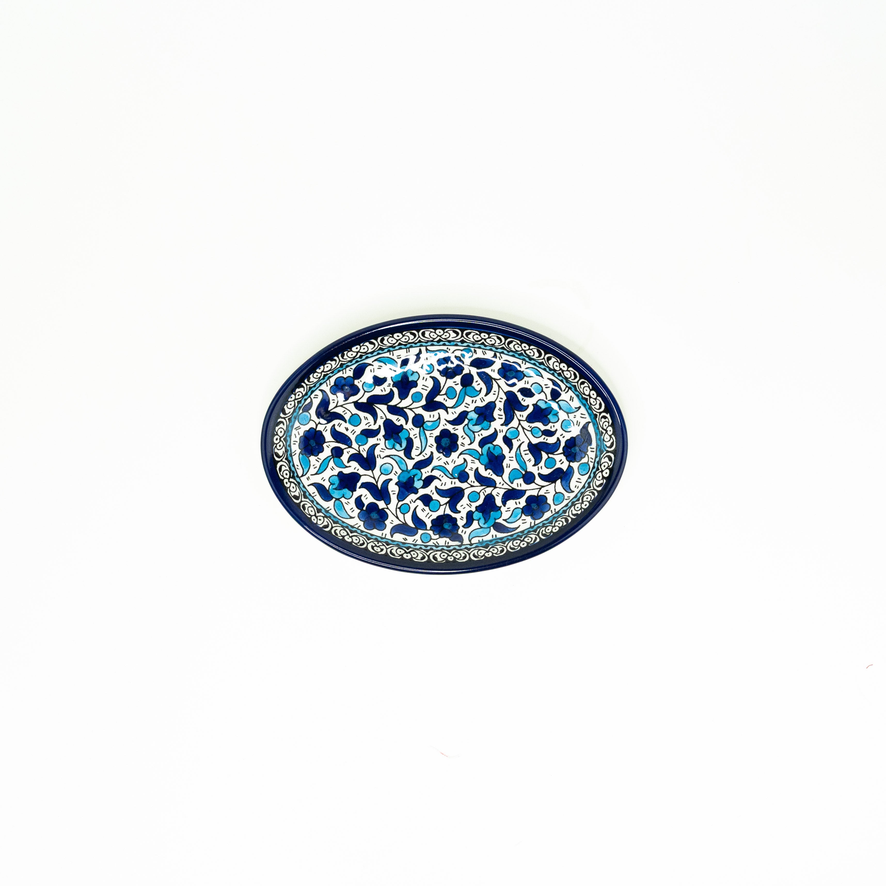 Oval 22 cm flach babyblue
