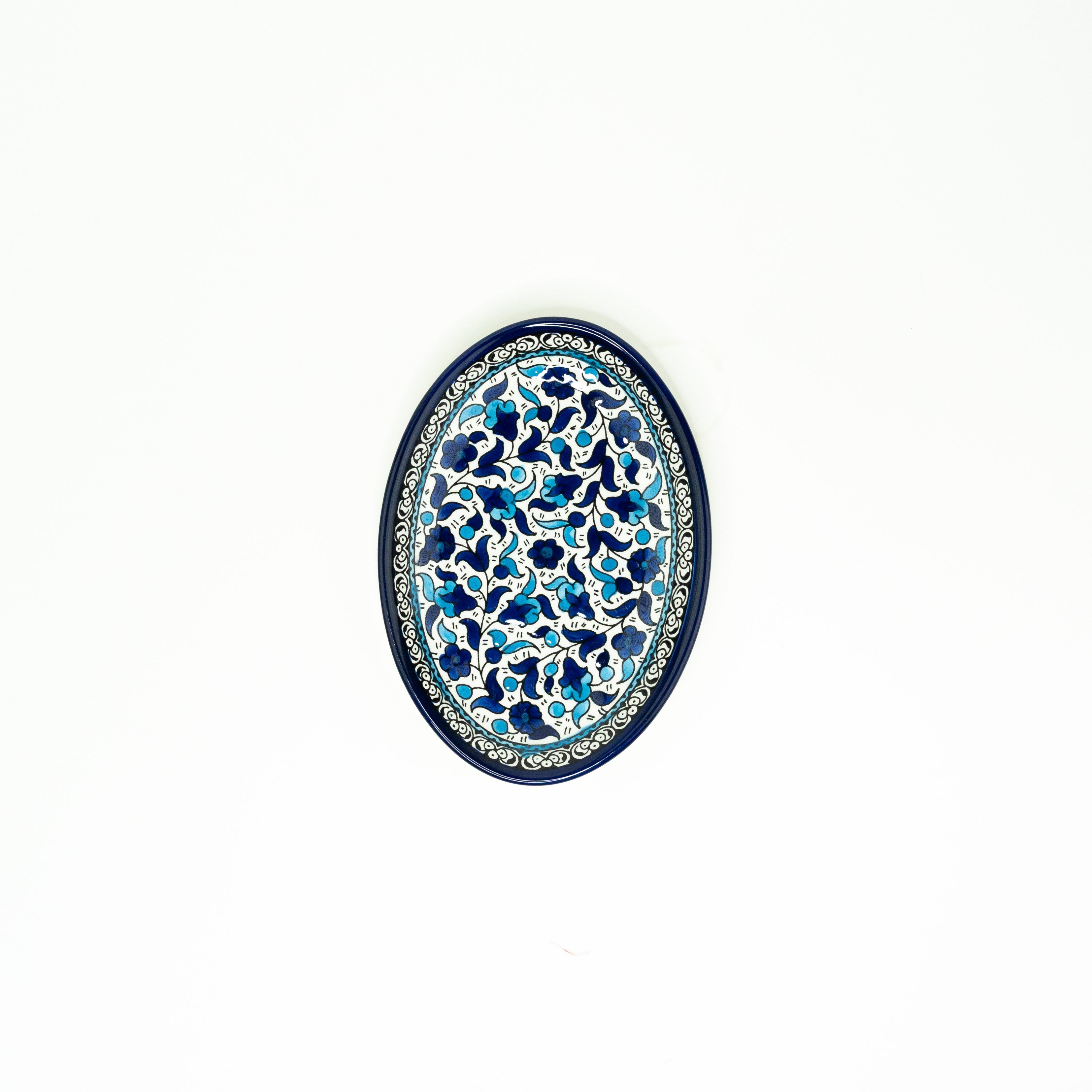 Oval 22 cm flach babyblue