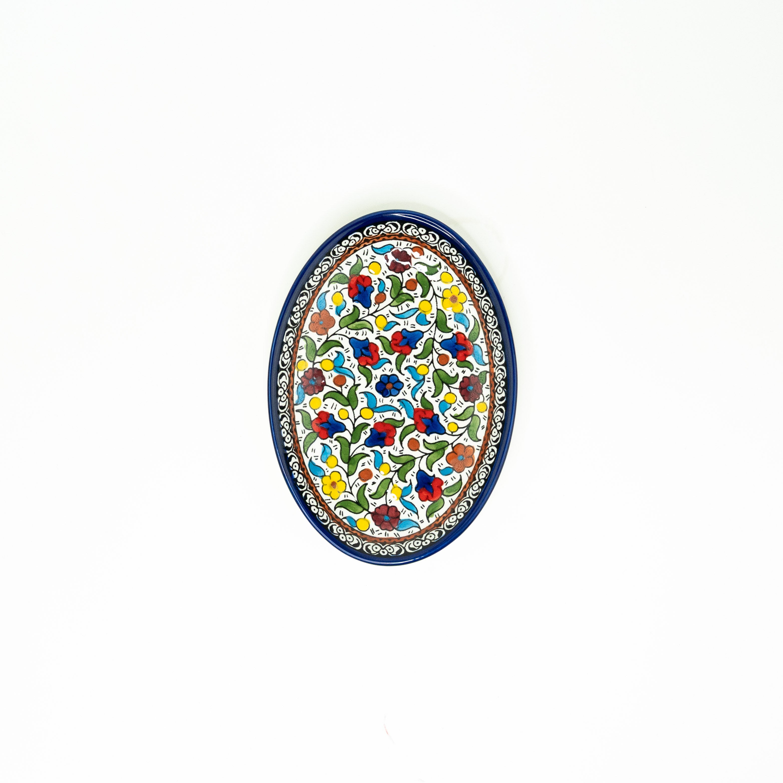 Oval 22 cm flach bunt