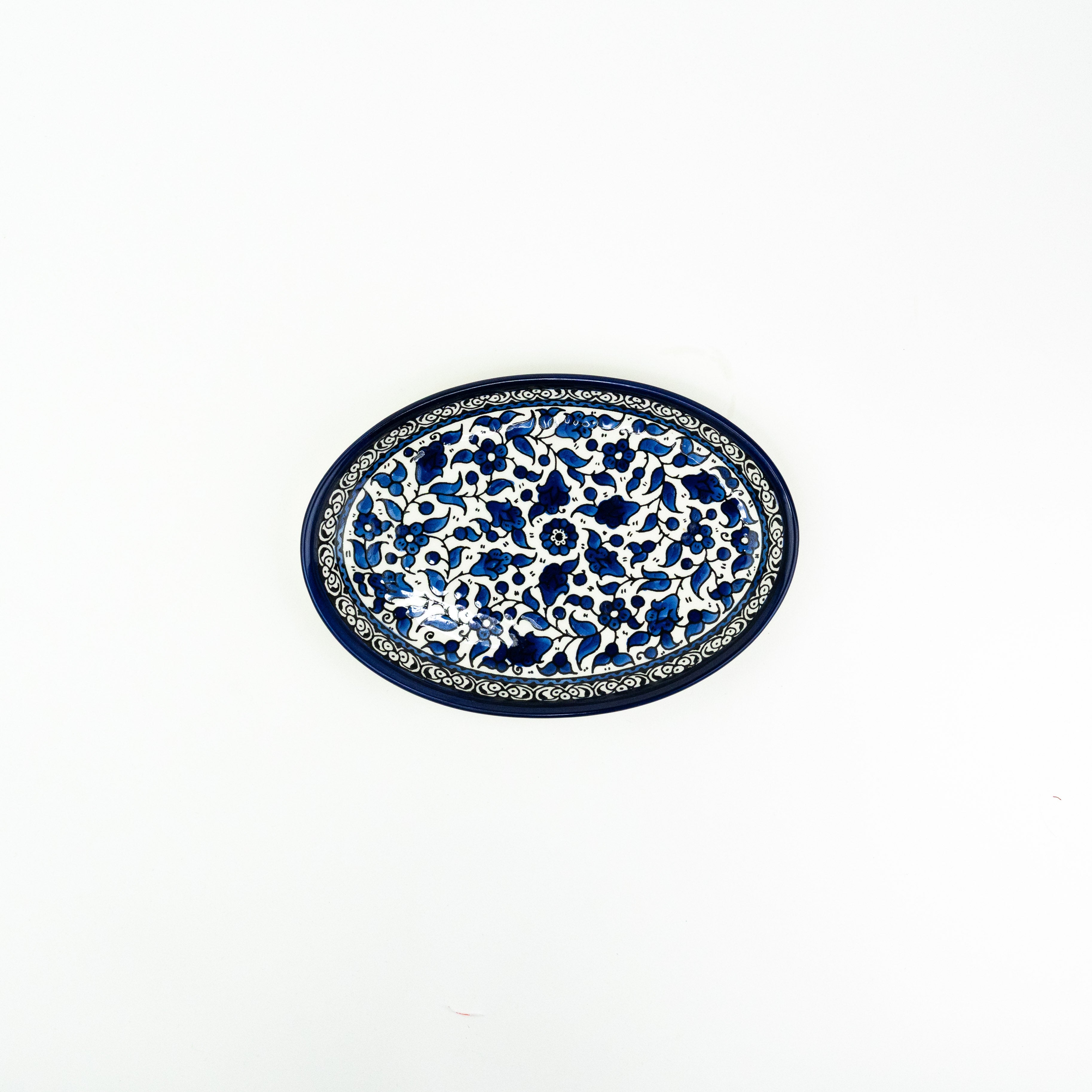 Oval 25 cm flach Alkhalil blau