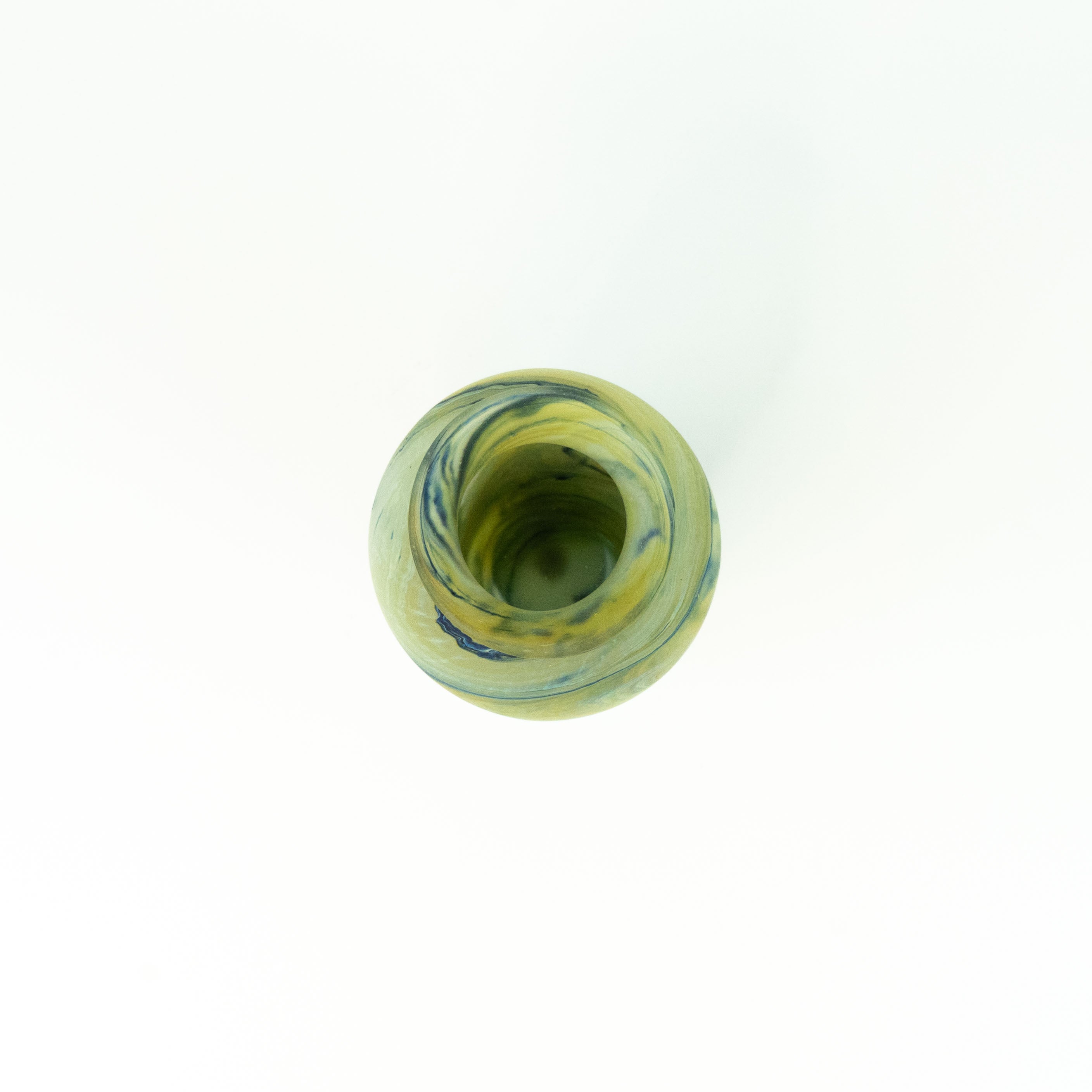 NEU Vase Trikolore Limette – Recyceltes Glas & Handgeblasen