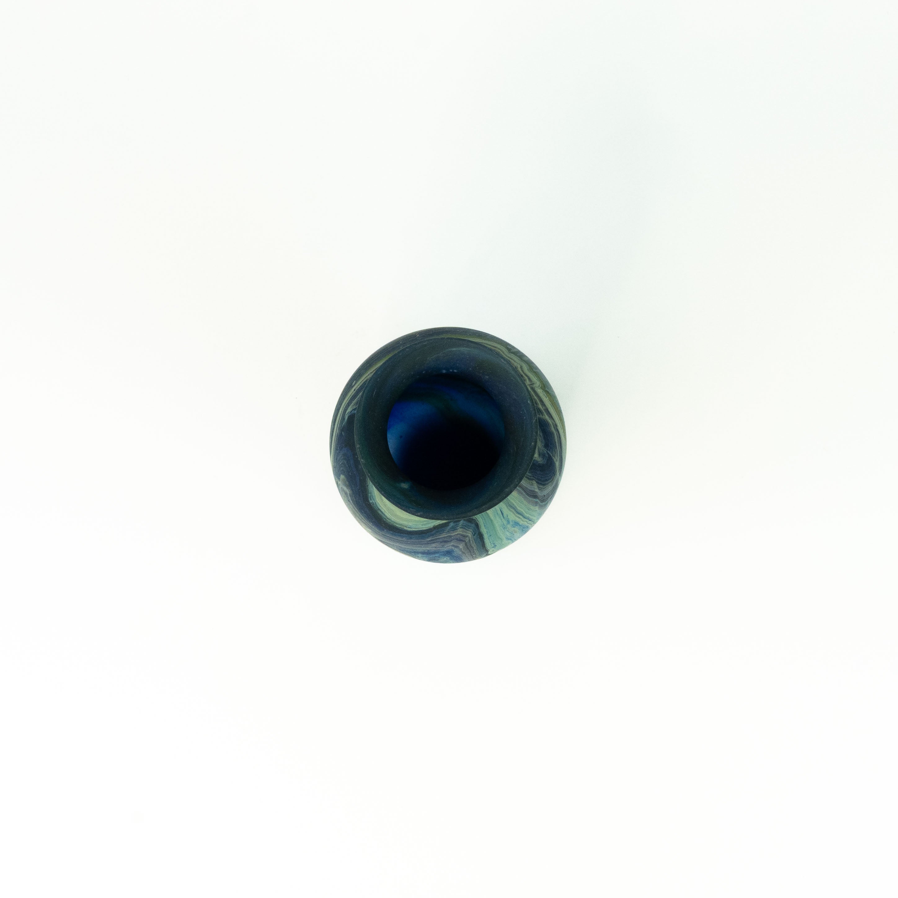 NEU Vase Trikolore Blau – Recyceltes Glas & Handgeblasen