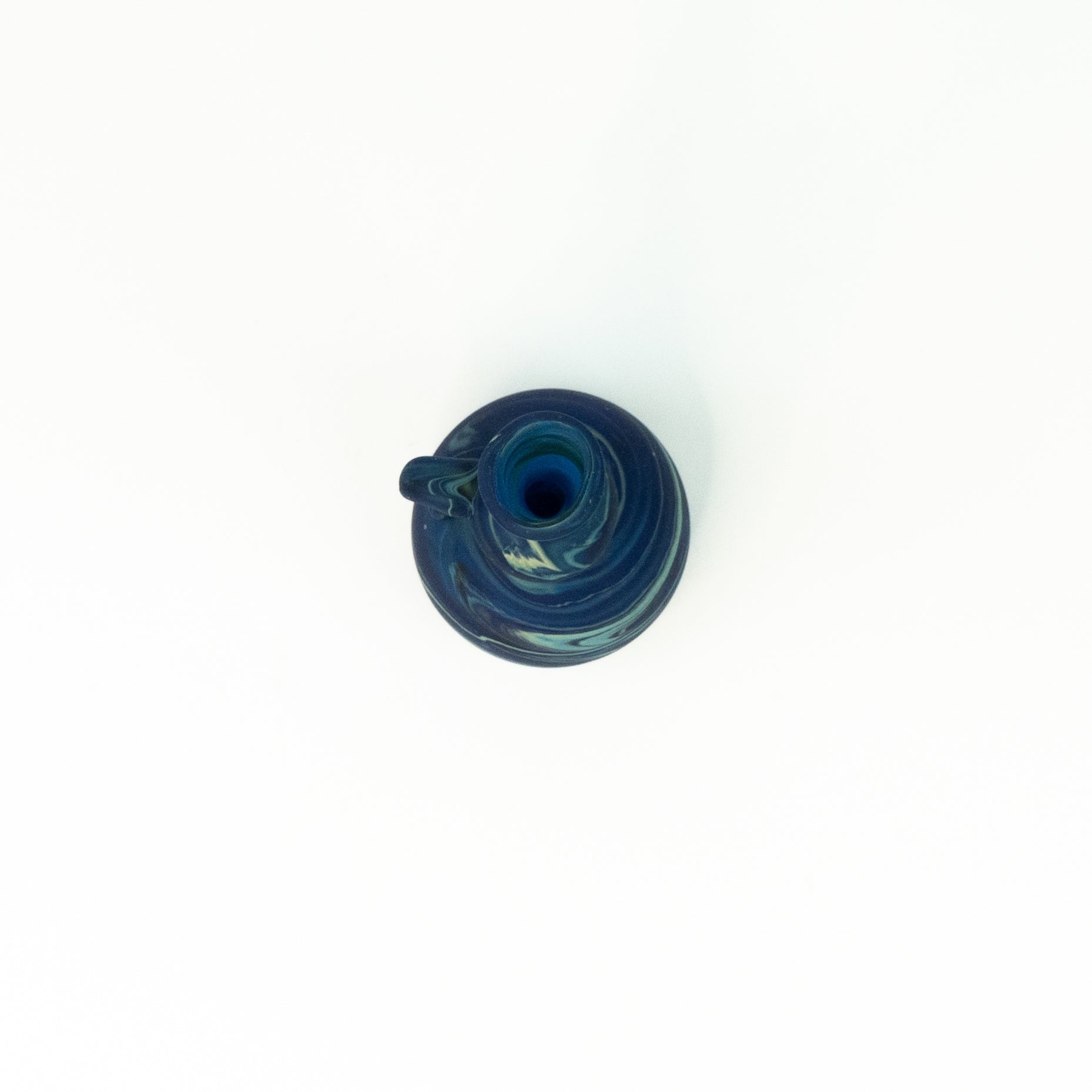 NEU Mini Vase / Karaffe Blau – Recyceltes Glas & Handgeblasen
