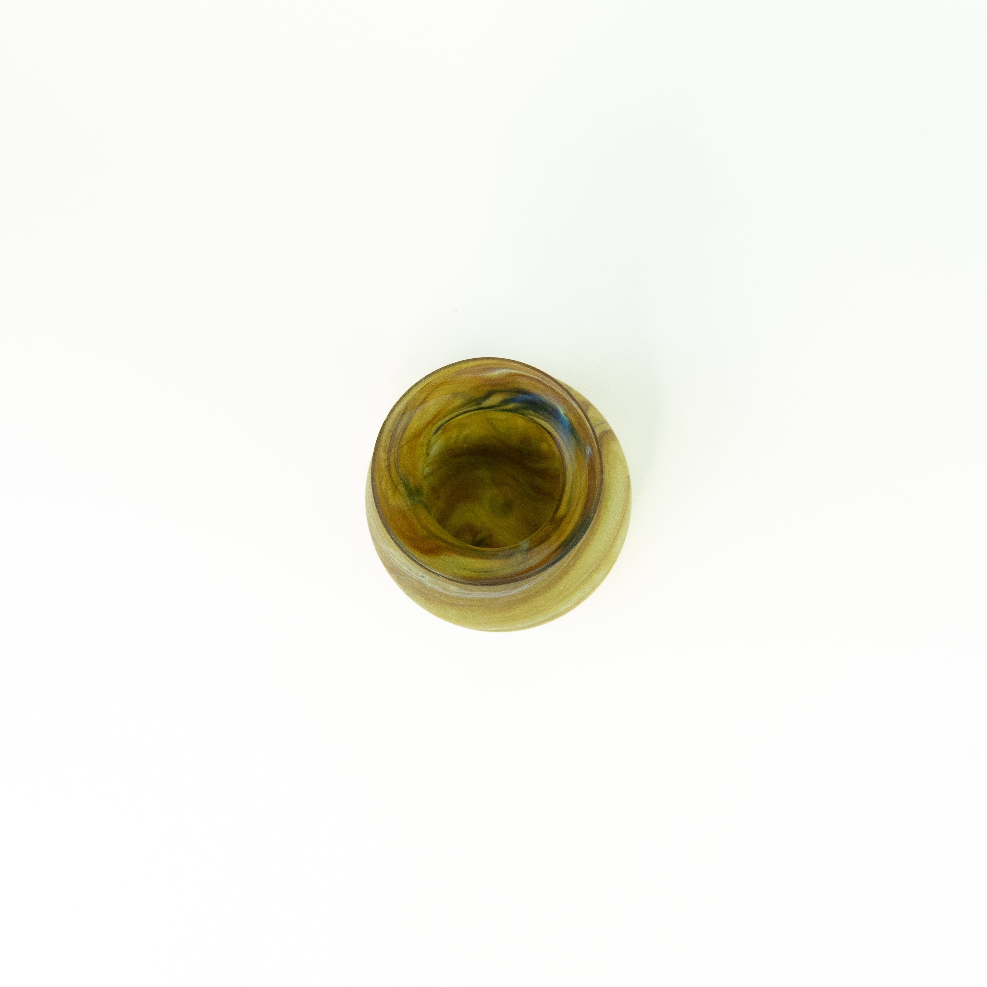 NEU Vase Braun Limette Grün – Recyceltes Glas & Handgeblasen