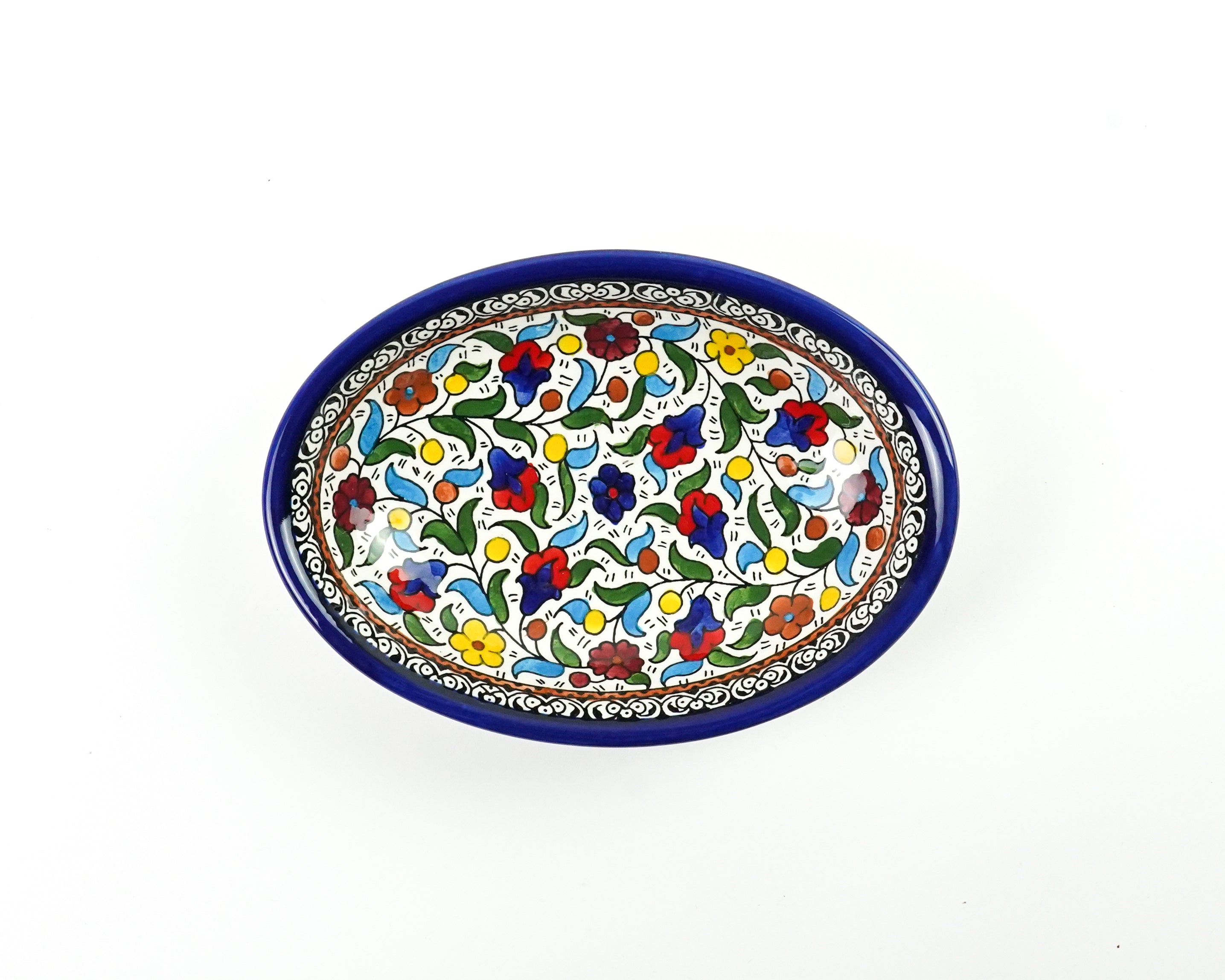 Oval 22 cm tief / bunt