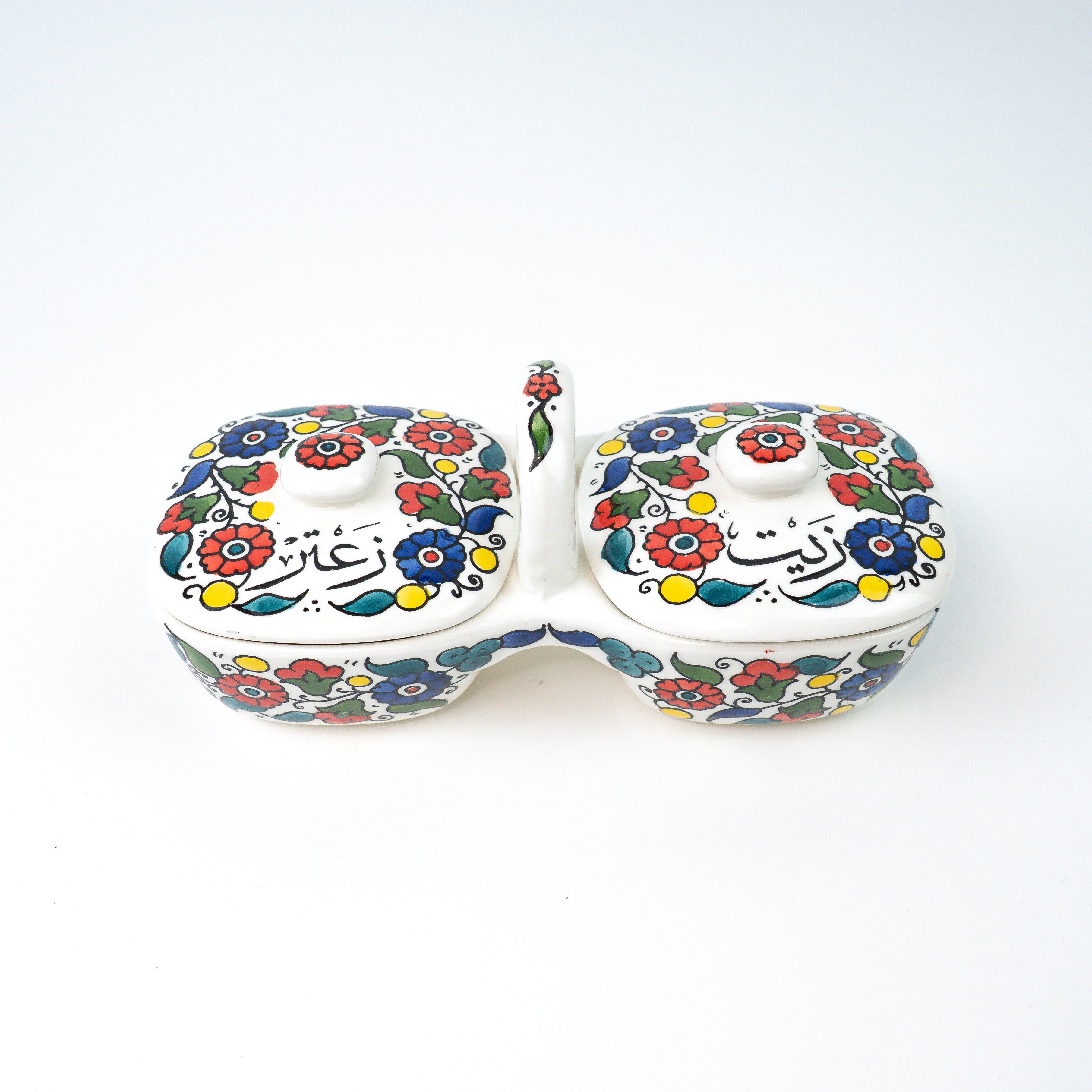 Olive oil &amp; za'atar basket, colorful