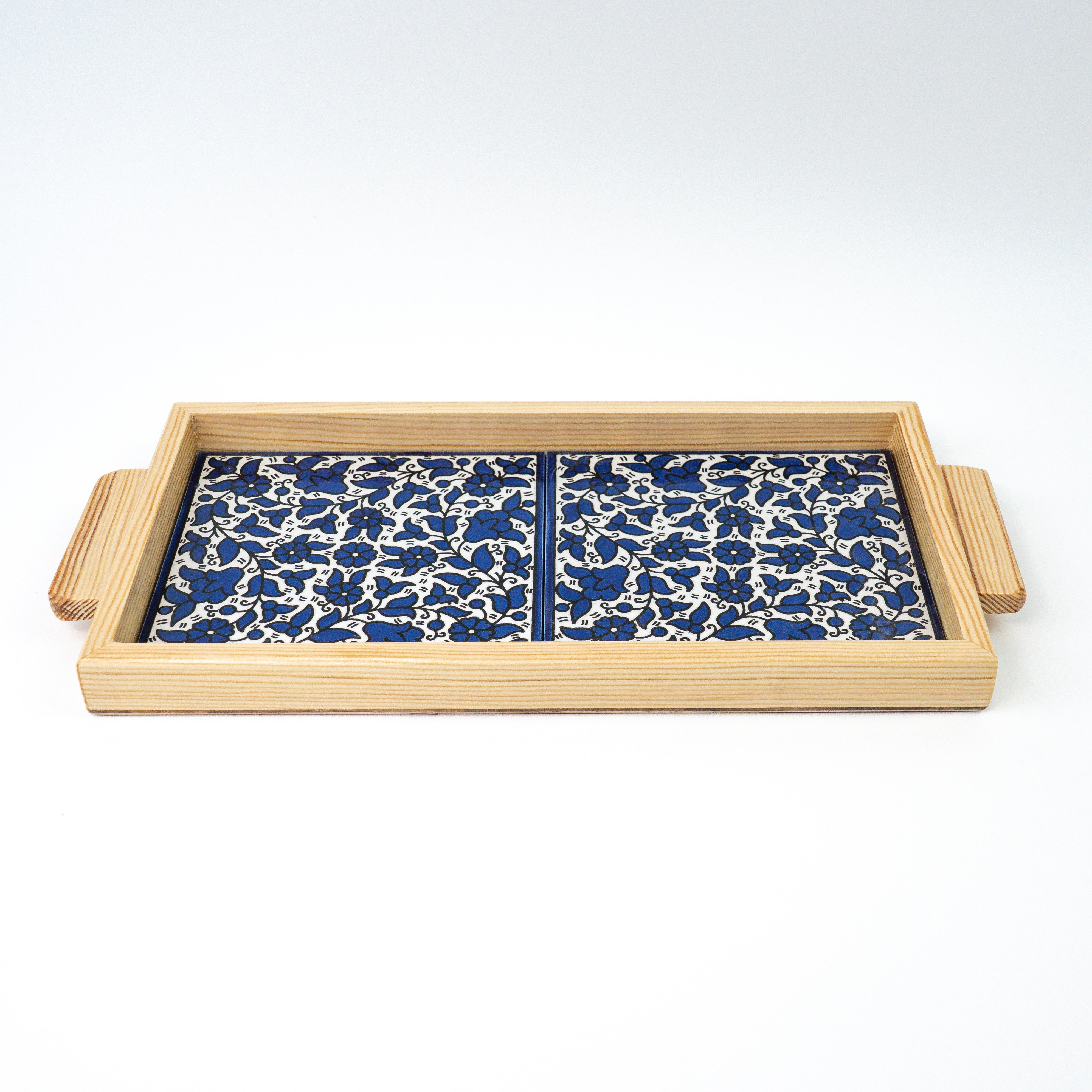 Servierplatte Alkhalil blau beige