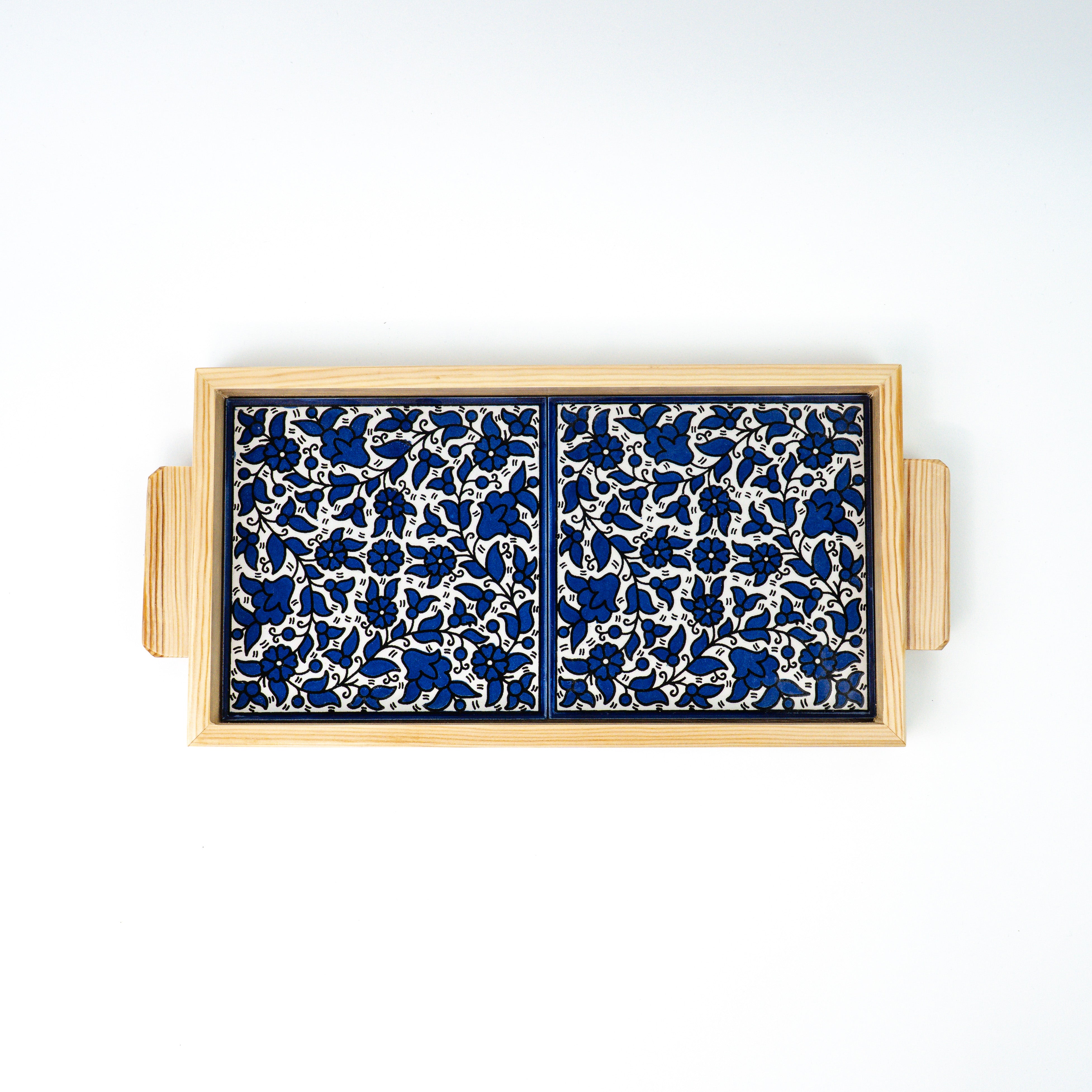 Serving plate Alkhalil blue beige