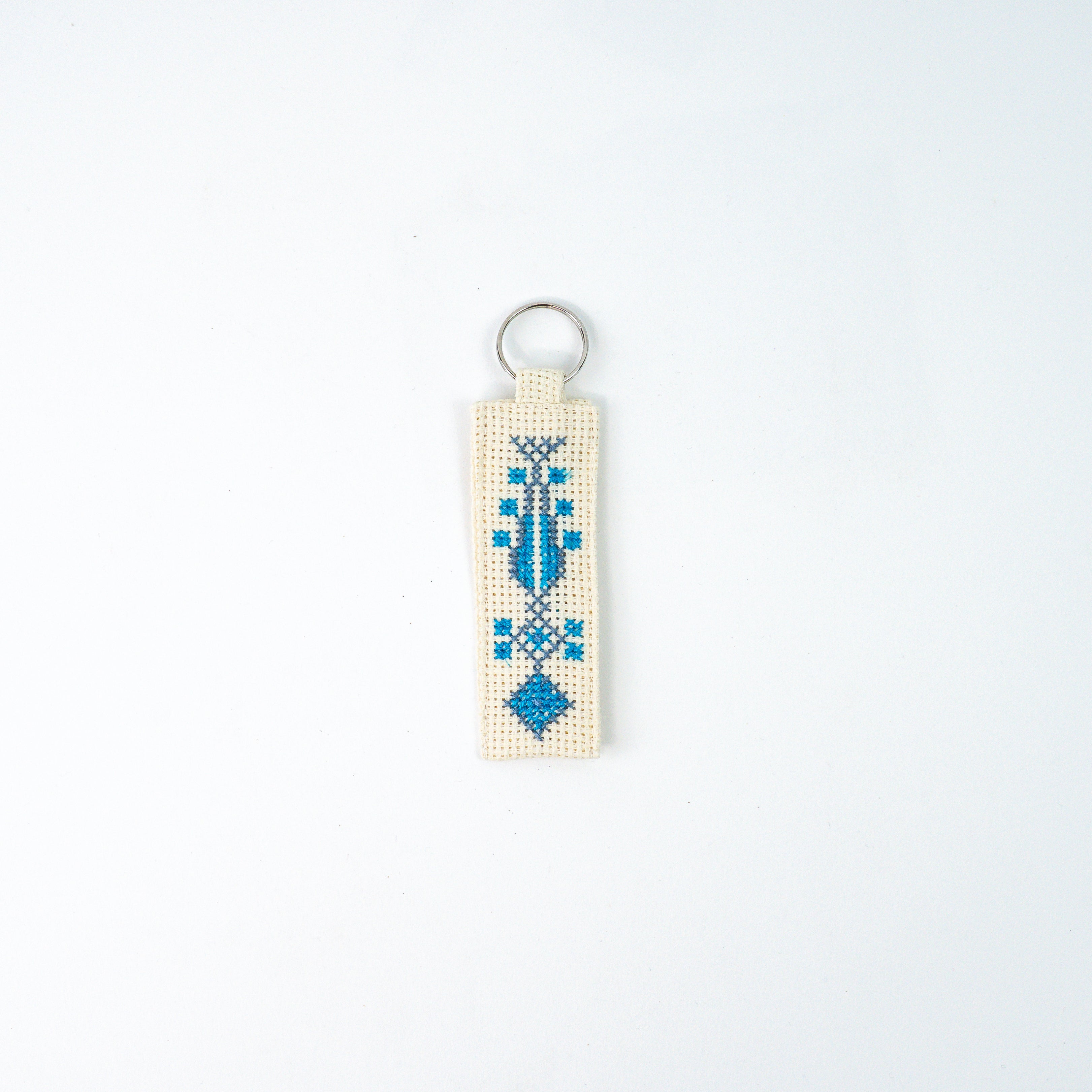 Schlüsselanhänger S Blau beige