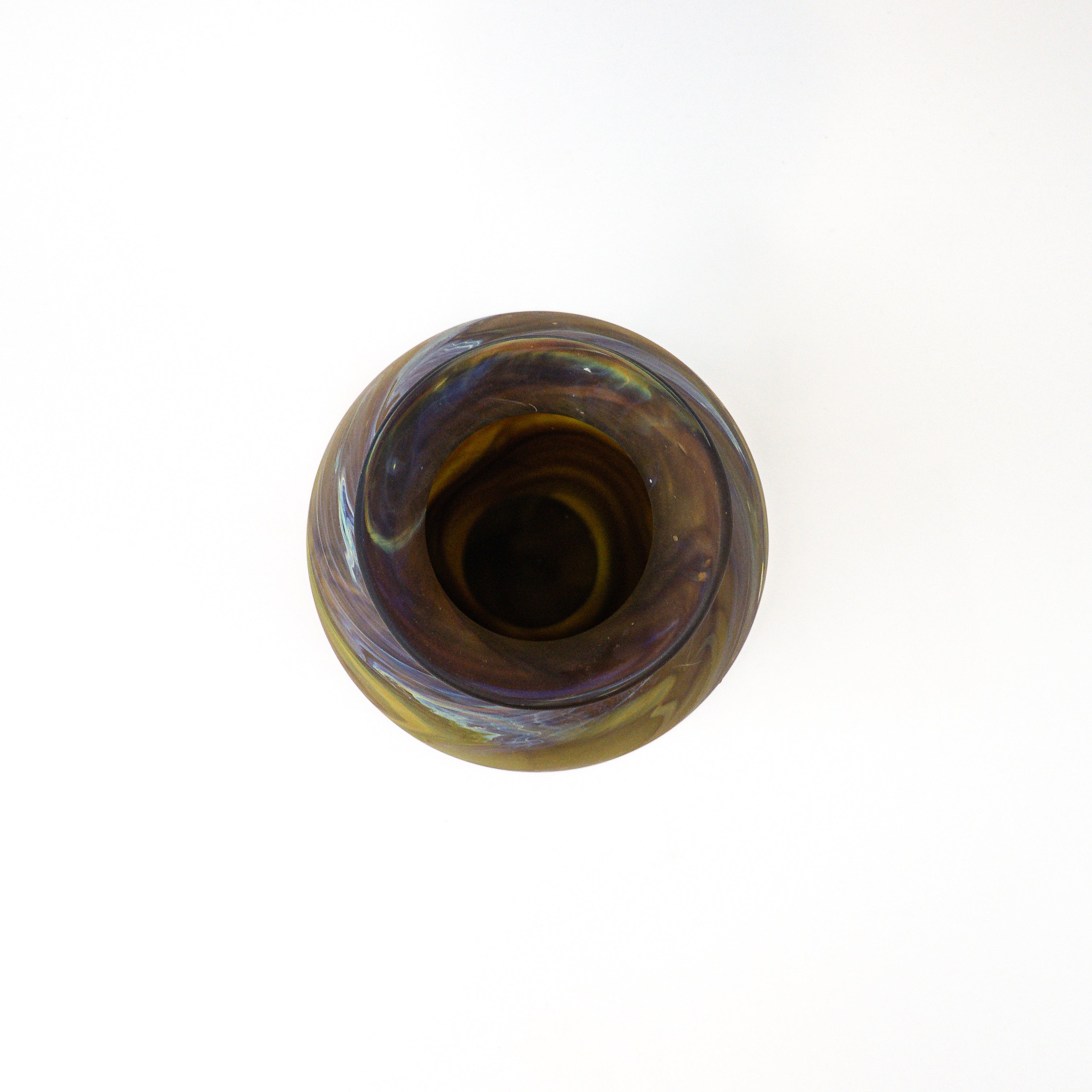 Hebron Vase Baun Blau – Recyceltes Glas & Handgeblasen