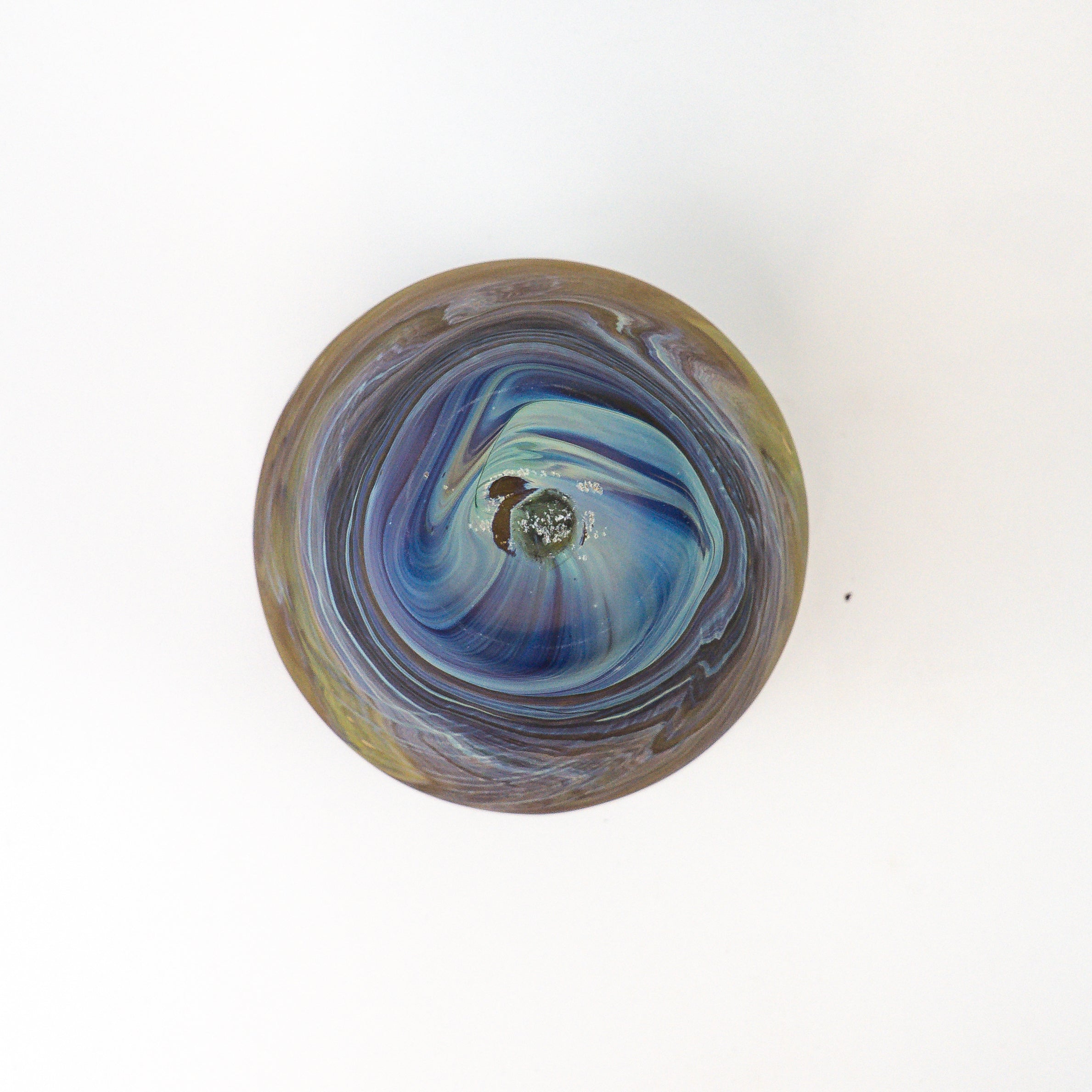 Hebron Vase Baun Blau – Recyceltes Glas & Handgeblasen