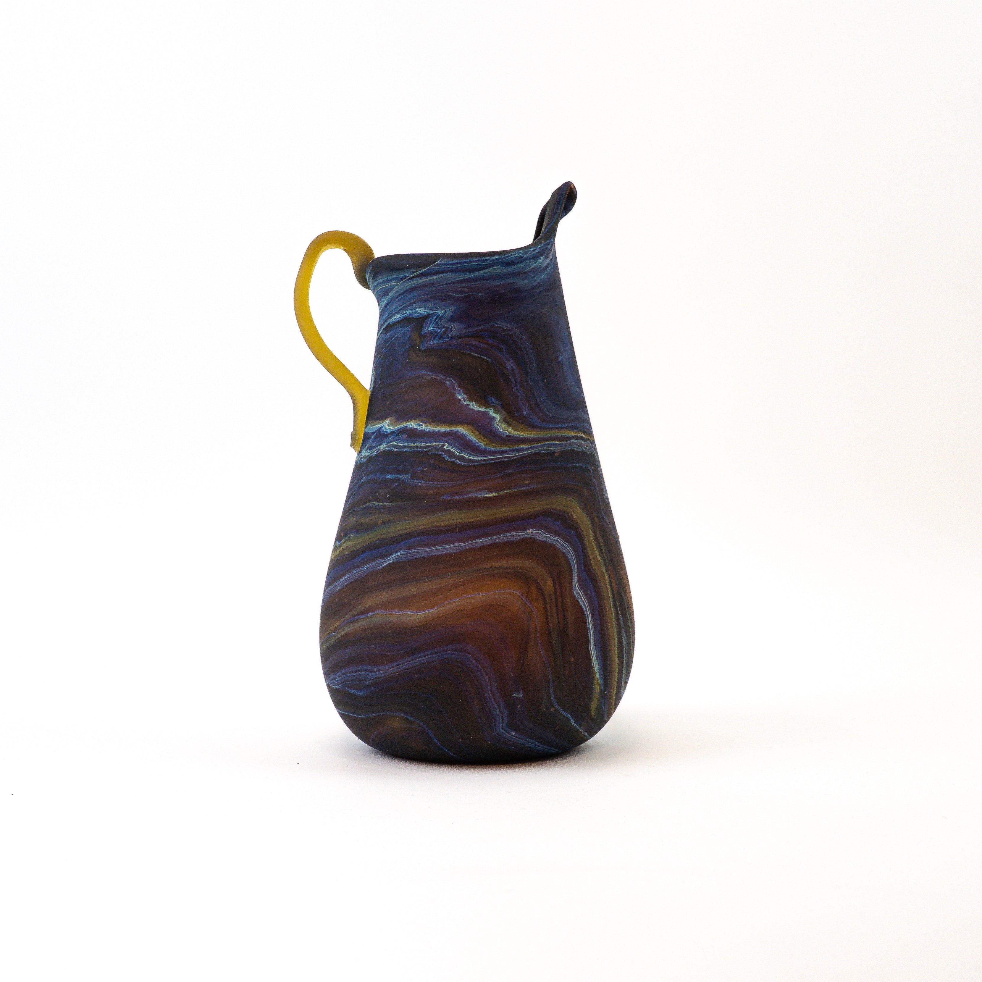 Hebron Carafe Brown / Blue – Recycled Glass &amp; Hand-blown