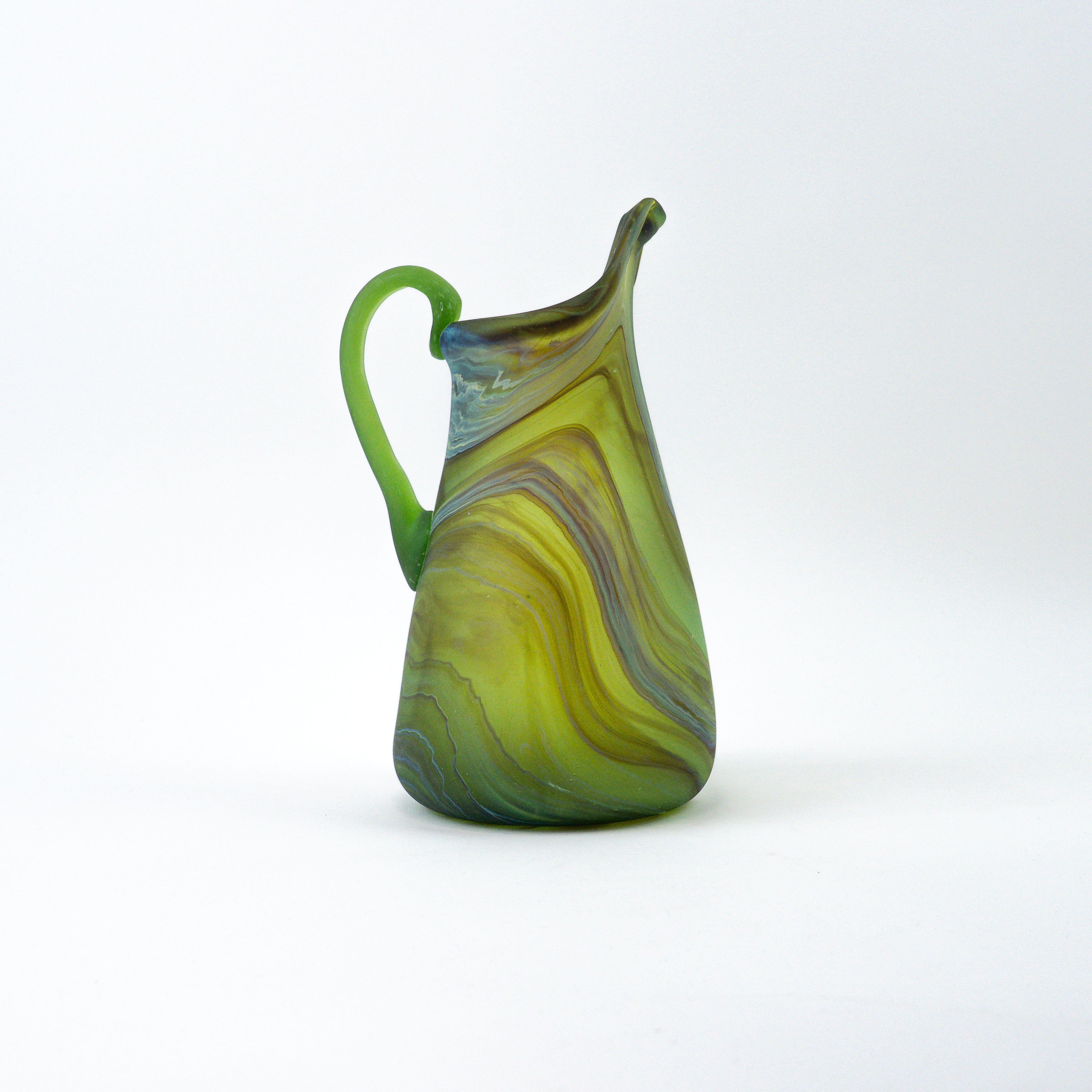 Hebron Carafe Green Brown – Recycled Glass &amp; Hand-blown
