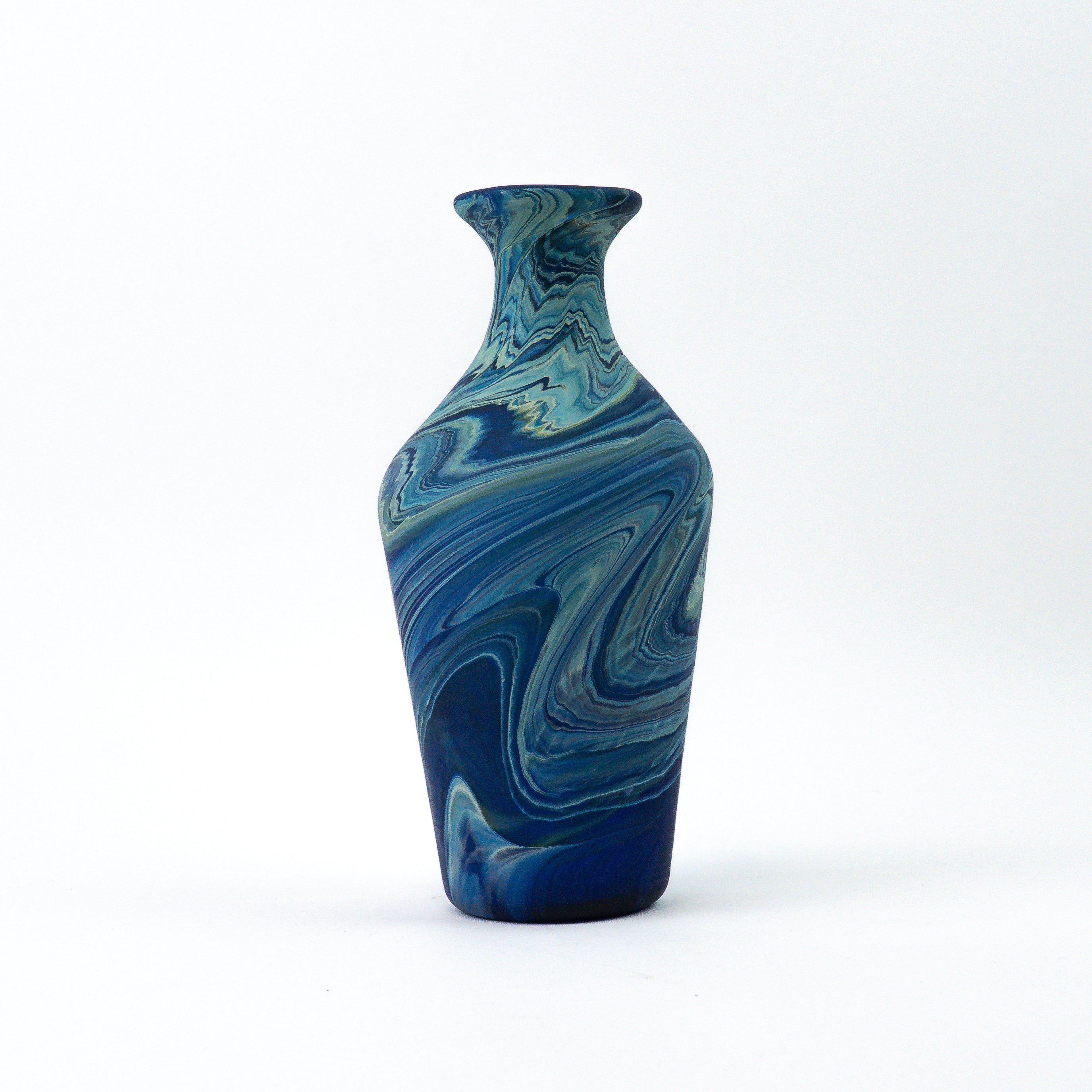 Hebron Carafe / Vase Blue – Recycled Glass &amp; Handblown