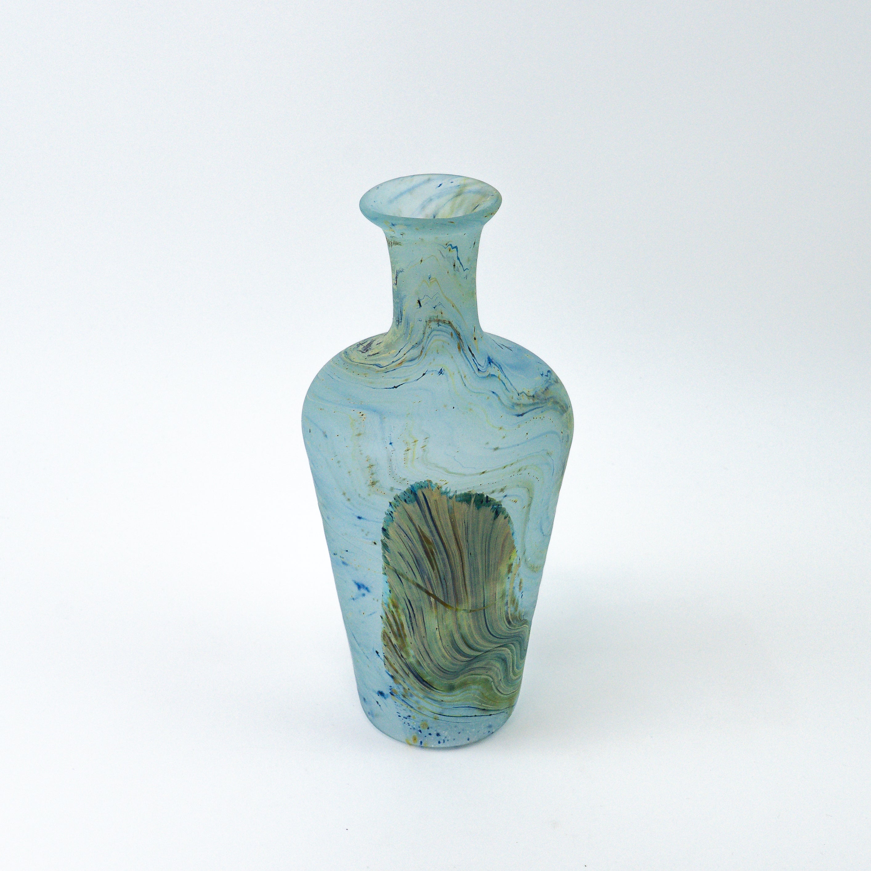 Hebron Carafe / Vase Sky Blue – Recycled Glass &amp; Hand-blown