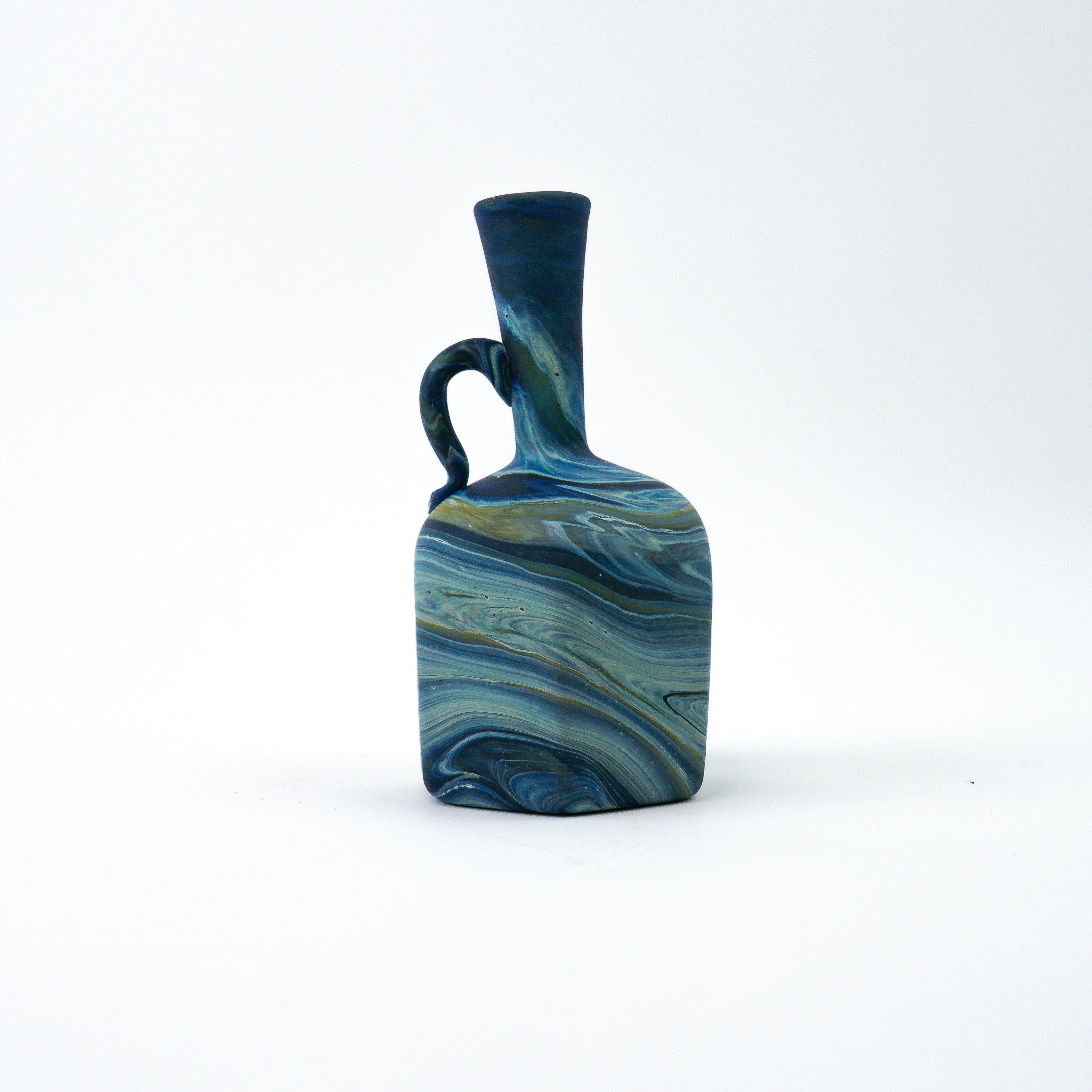 Hebron Mini Carafe / Vase Blue – Recycled Glass &amp; Handblown
