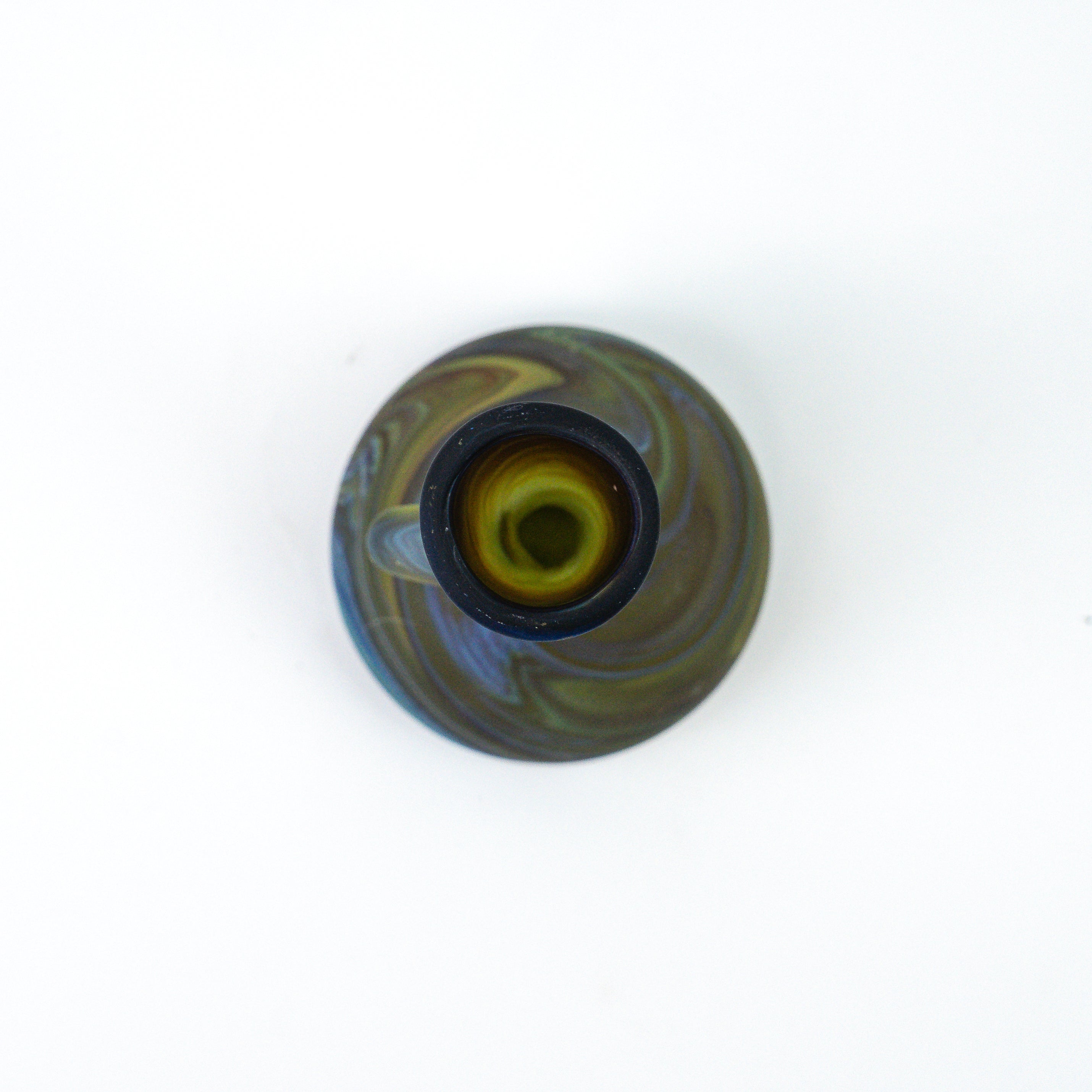 Hebron Mini Carafe / Vase Brown Blue – Recycled Glass &amp; Handblown