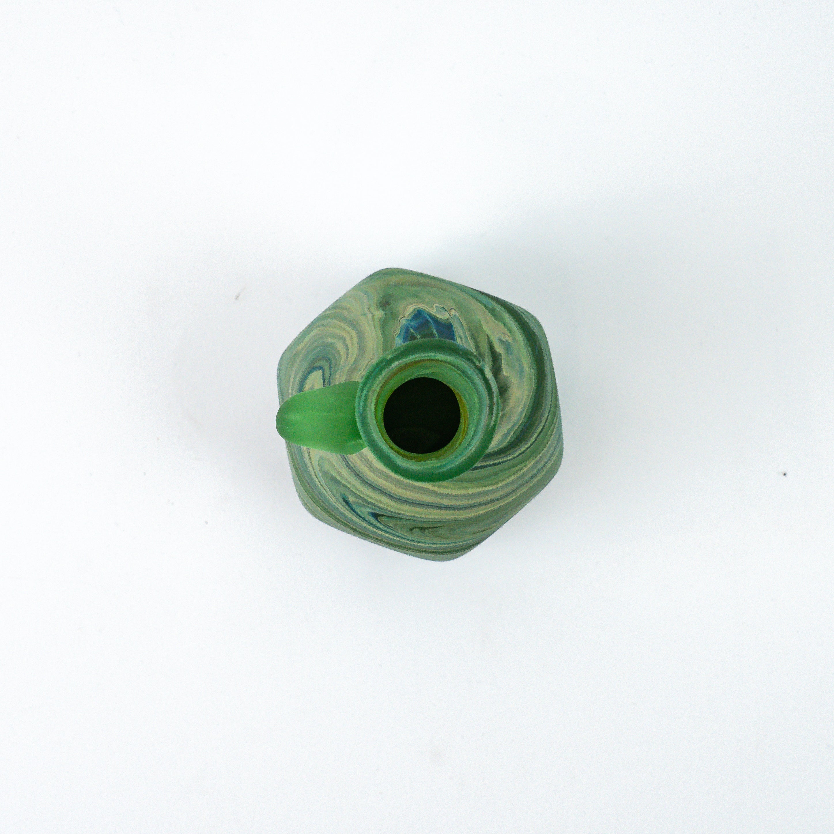 Hebron Mini Carafe / Vase Green Blue – Recycled Glass &amp; Handblown