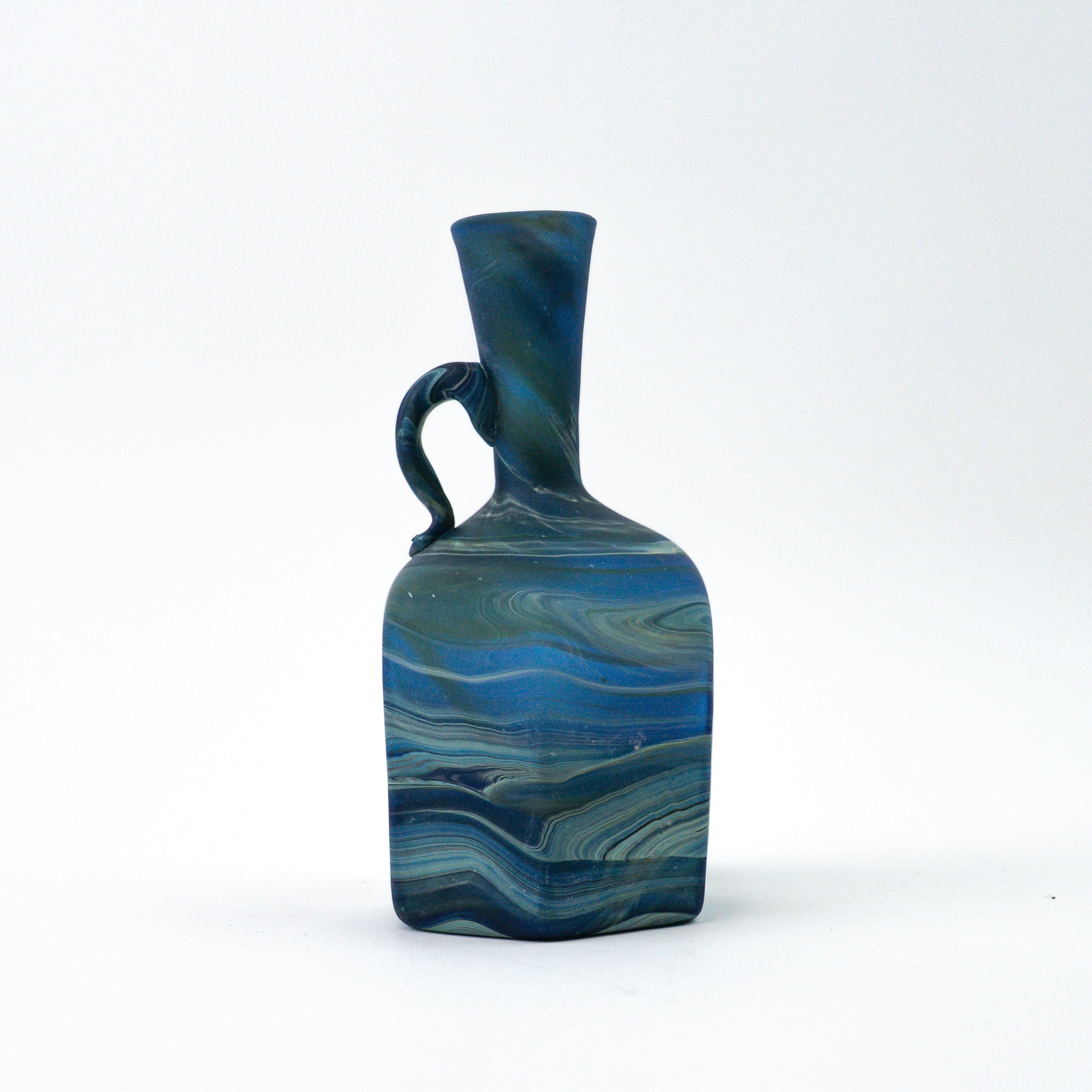 Hebron Mini Carafe / Vase Blue – Recycled Glass &amp; Handblown