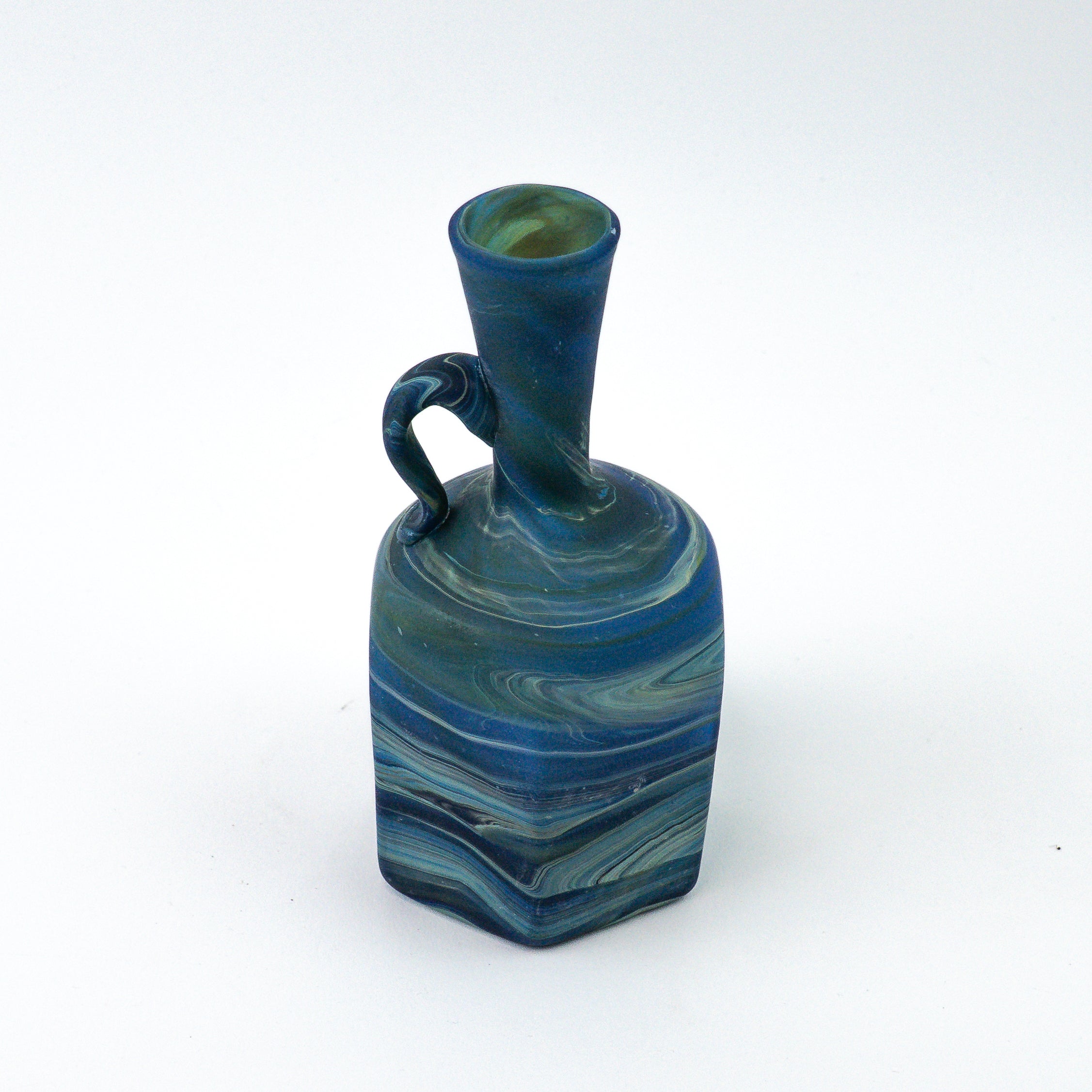 Hebron Mini Carafe / Vase Blue – Recycled Glass &amp; Handblown