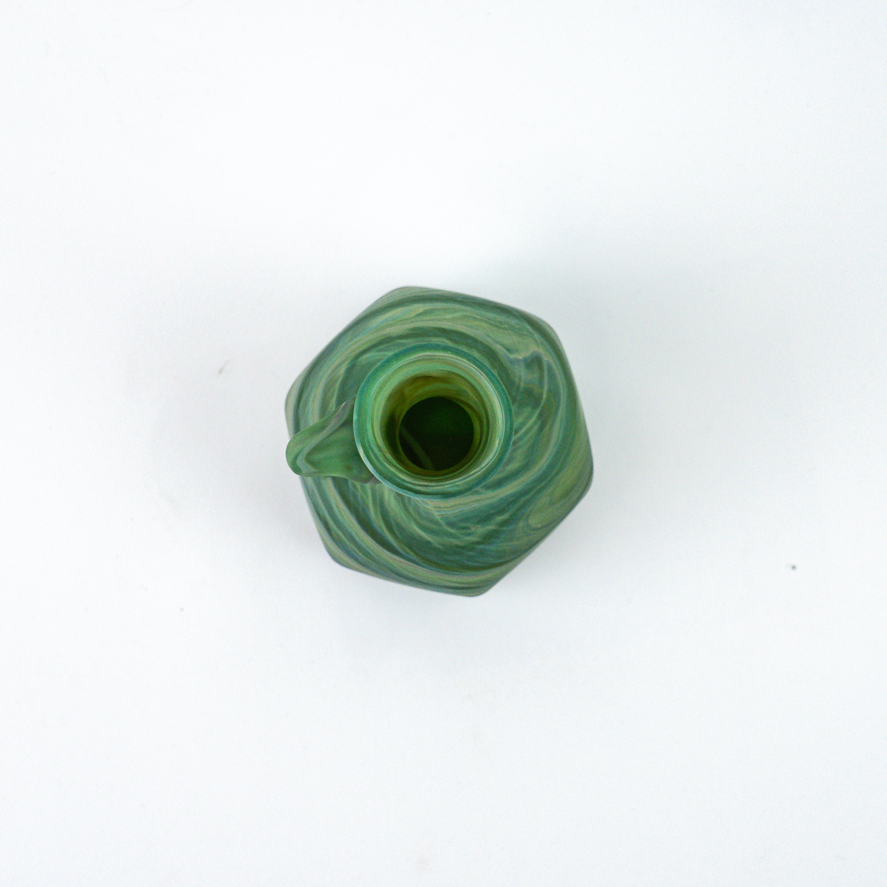 Hebron Mini- Karaffe / Vase Grün – Recyceltes Glas & Handgeblasen