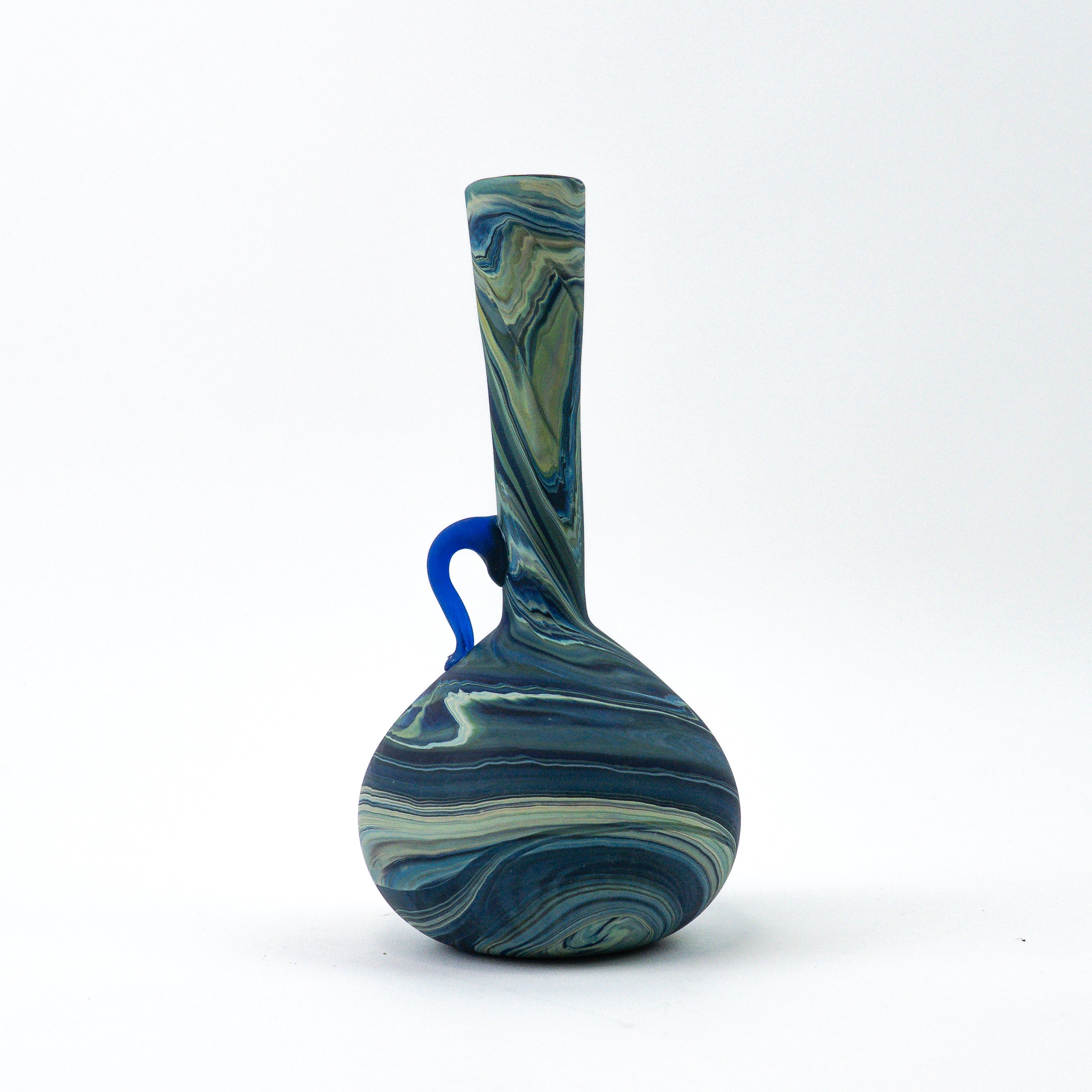 Hebron Mini Carafe / Vase Blue – Recycled Glass &amp; Handblown