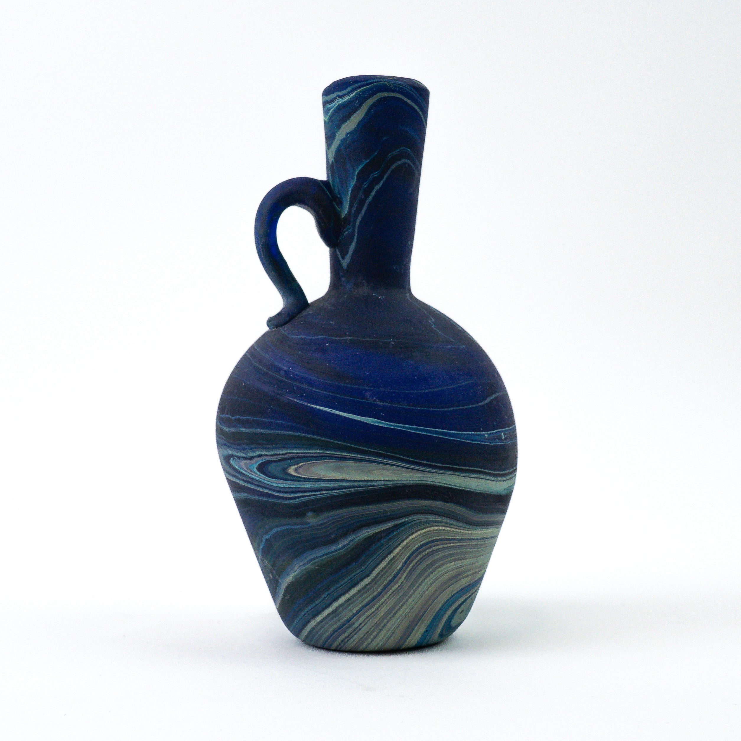 Hebron Mini Carafe / Vase Blue – Recycled Glass &amp; Handblown