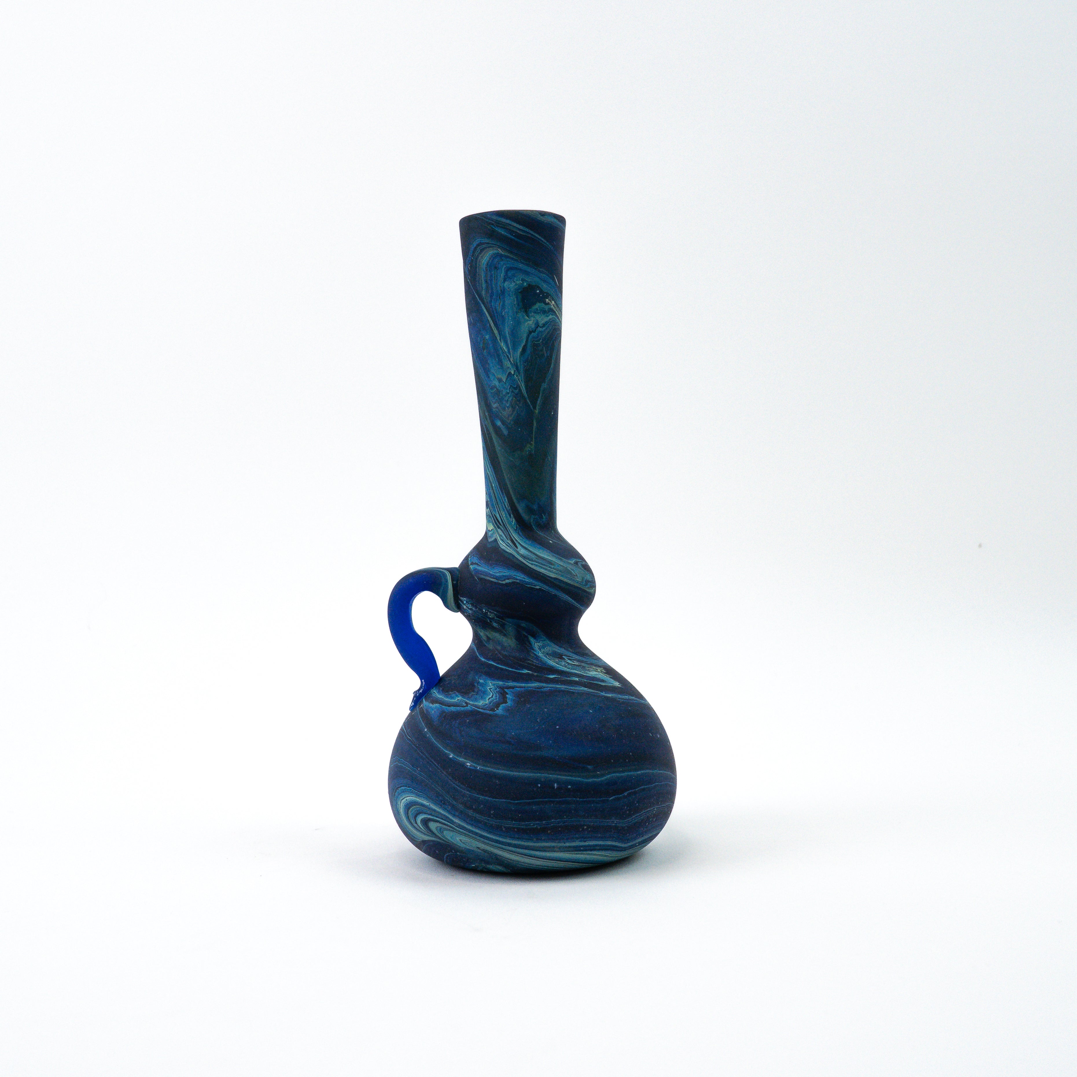 Hebron Mini Carafe / Vase Blue – Recycled Glass &amp; Handblown
