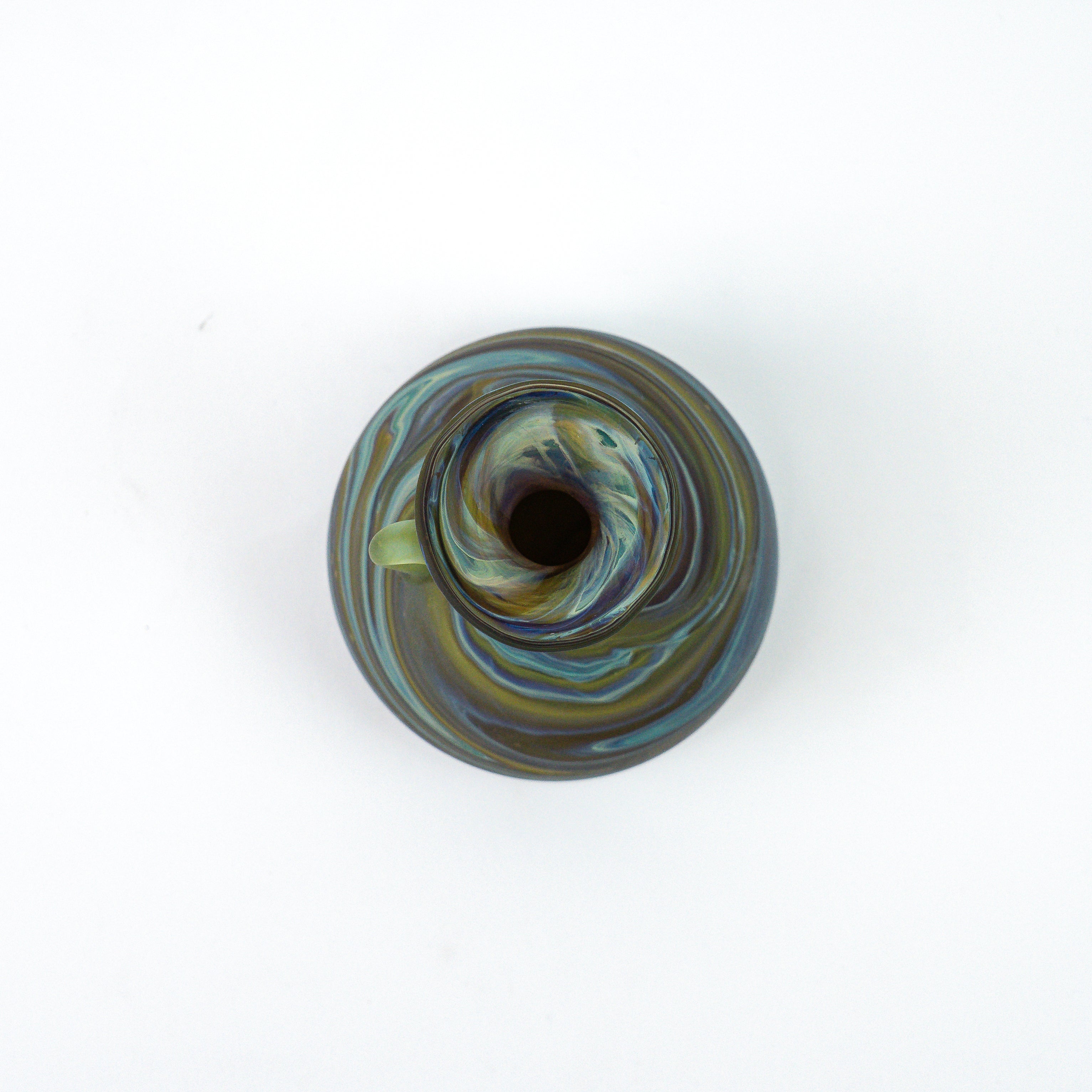 Hebron Mini Carafe / Vase Brown Blue – Recycled Glass &amp; Handblown