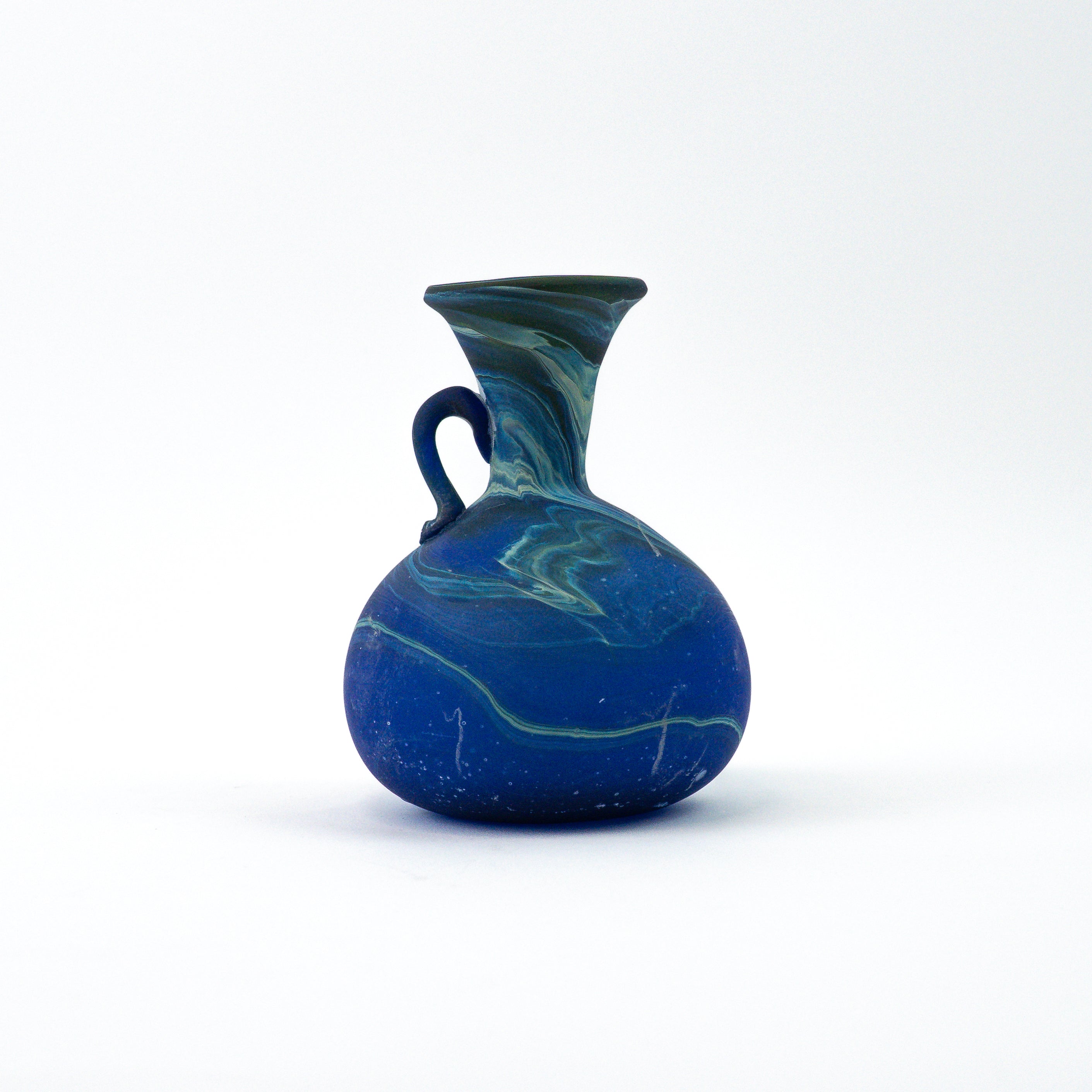 Hebron Mini Carafe / Vase Blue – Recycled Glass &amp; Handblown