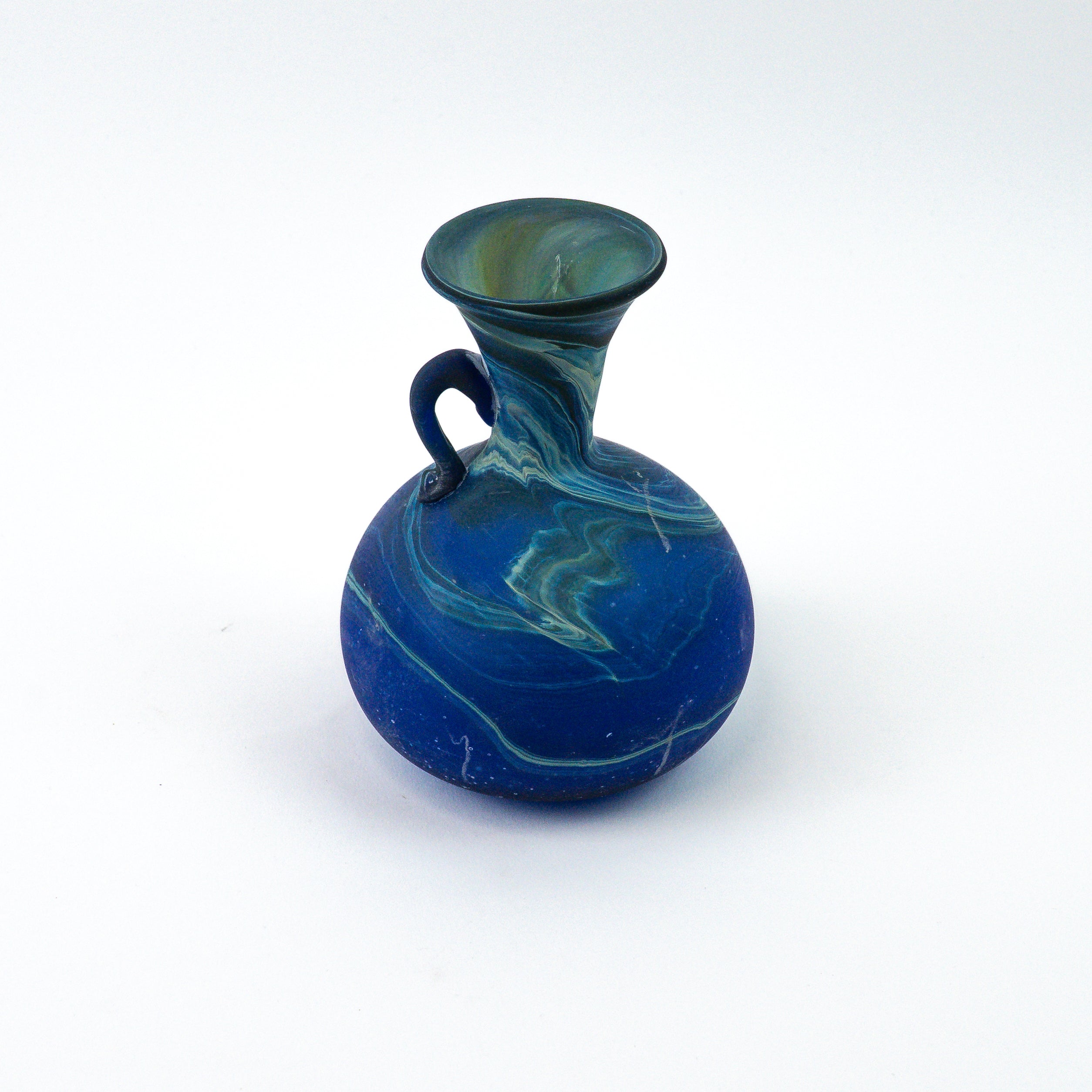 Hebron Mini Carafe / Vase Blue – Recycled Glass &amp; Handblown