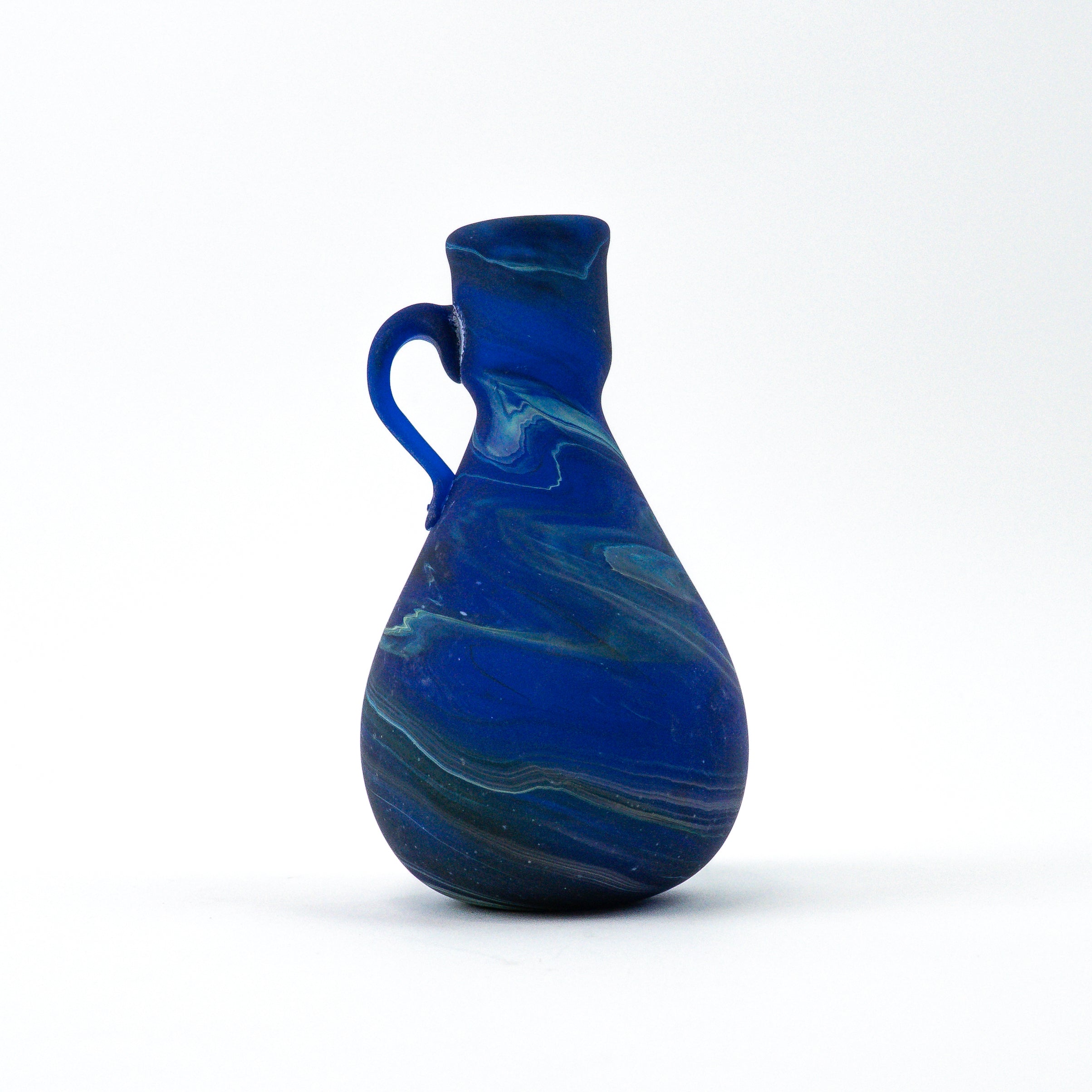 Hebron Mini Carafe / Vase Blue – Recycled Glass &amp; Handblown