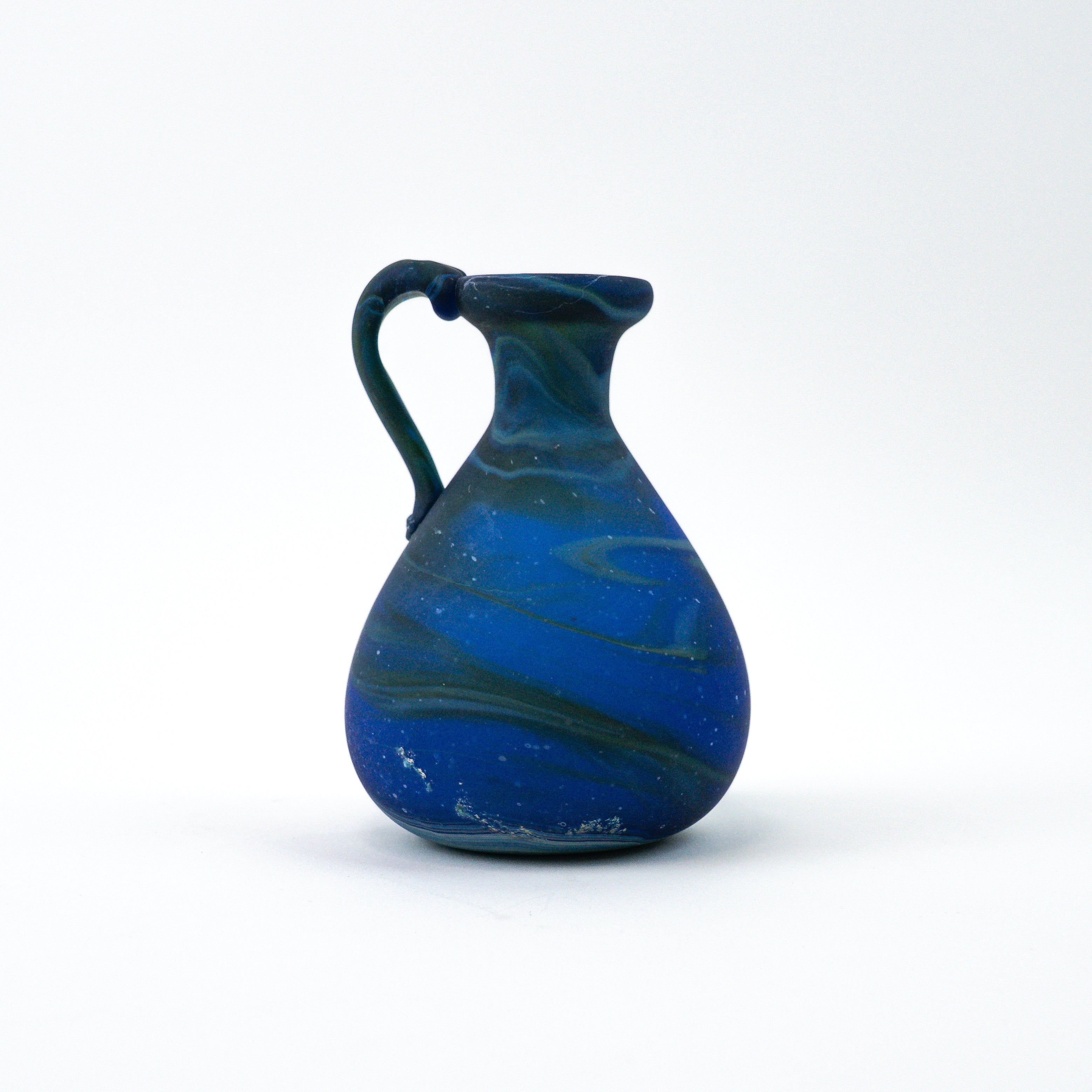 Hebron Mini Carafe / Vase Blue – Recycled Glass &amp; Handblown