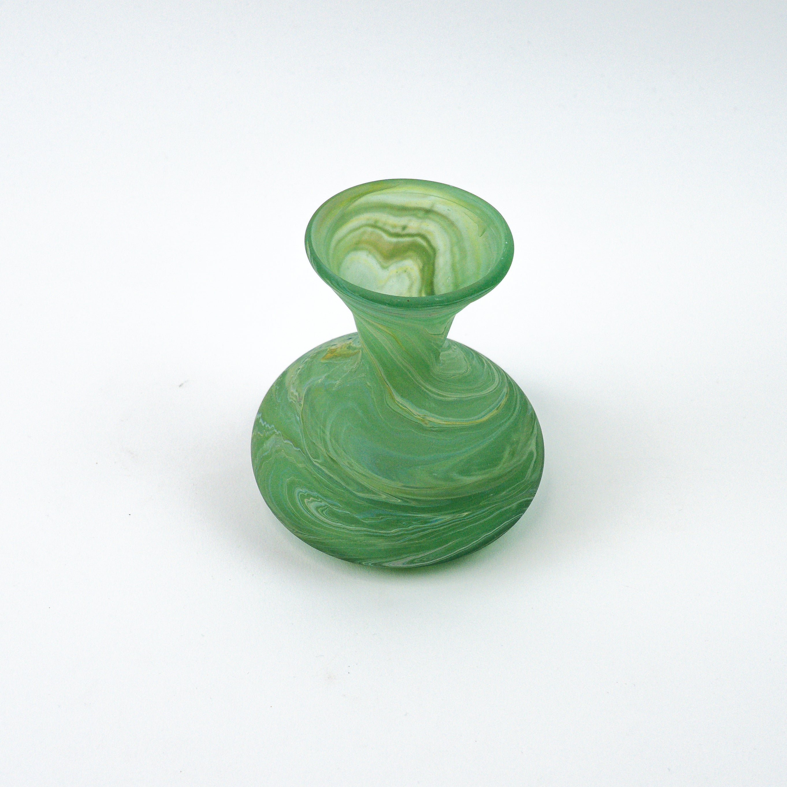 Hebron Mini Vase Green – Recycled Glass &amp; Handblown