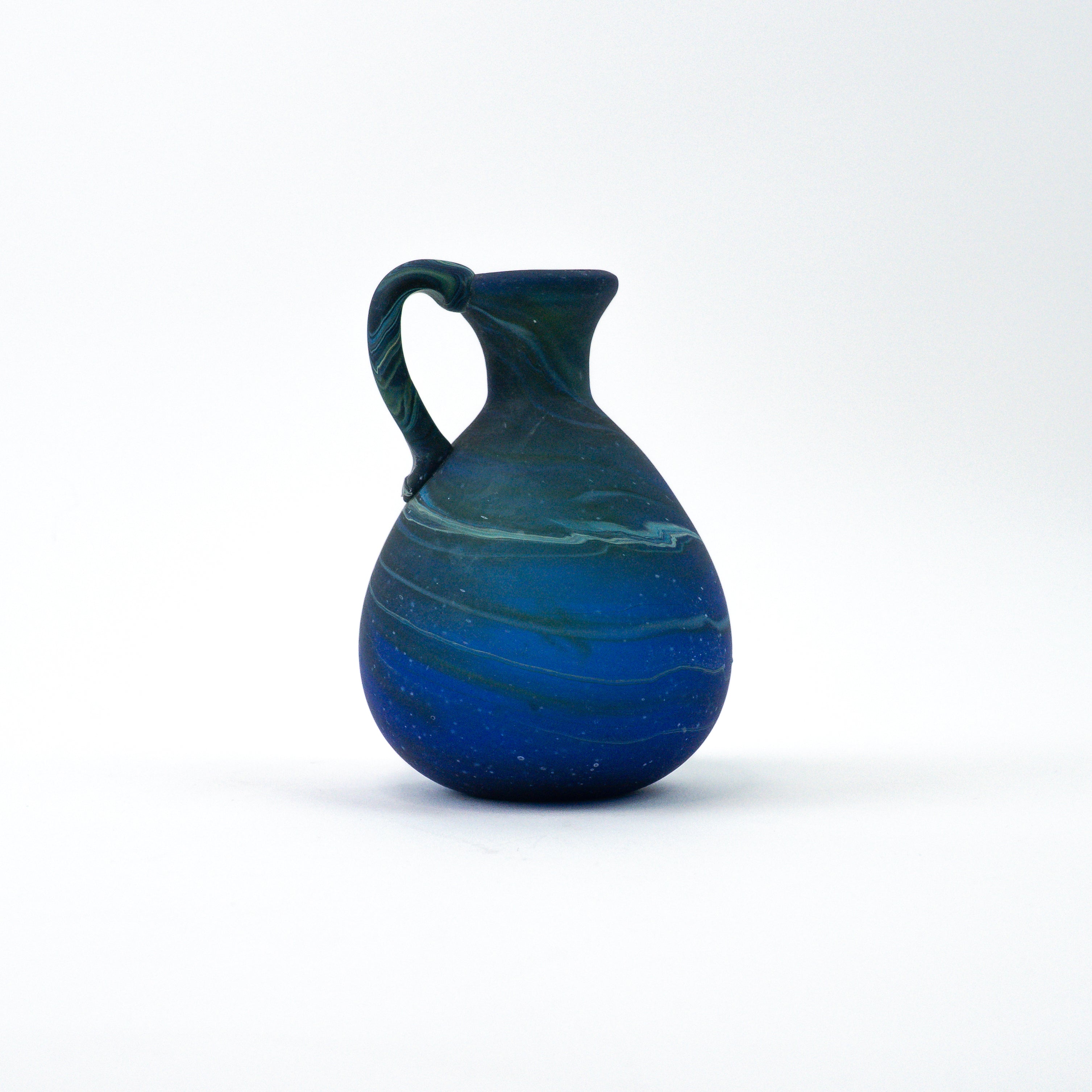 Hebron Mini Carafe / Vase Blue – Recycled Glass &amp; Handblown
