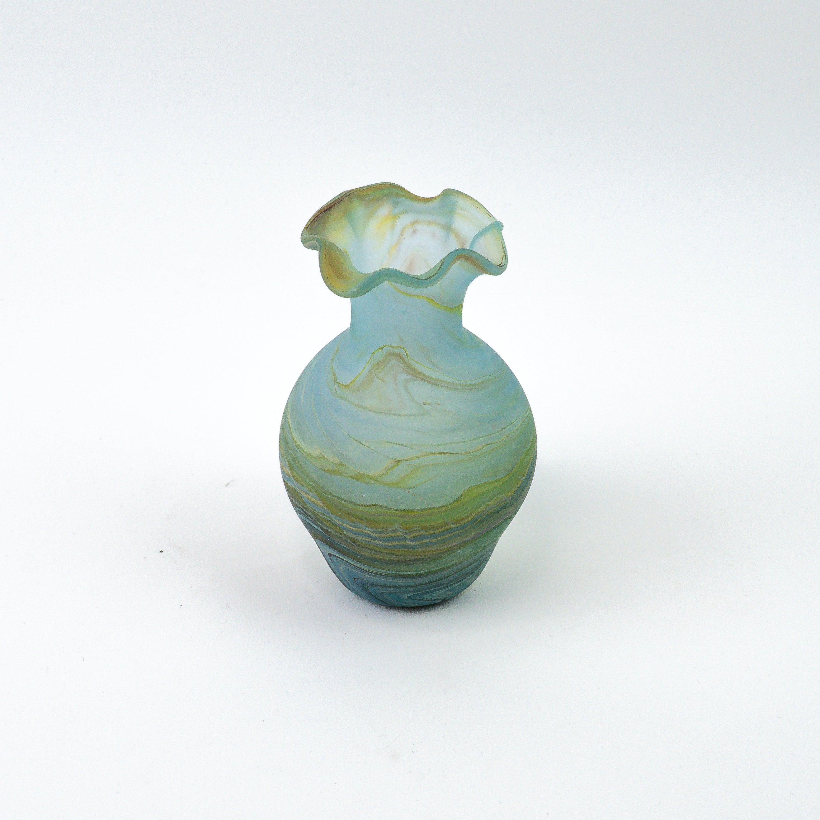 Hebron Mini Vase Himmelblau – Recyceltes Glas & Handgeblasen