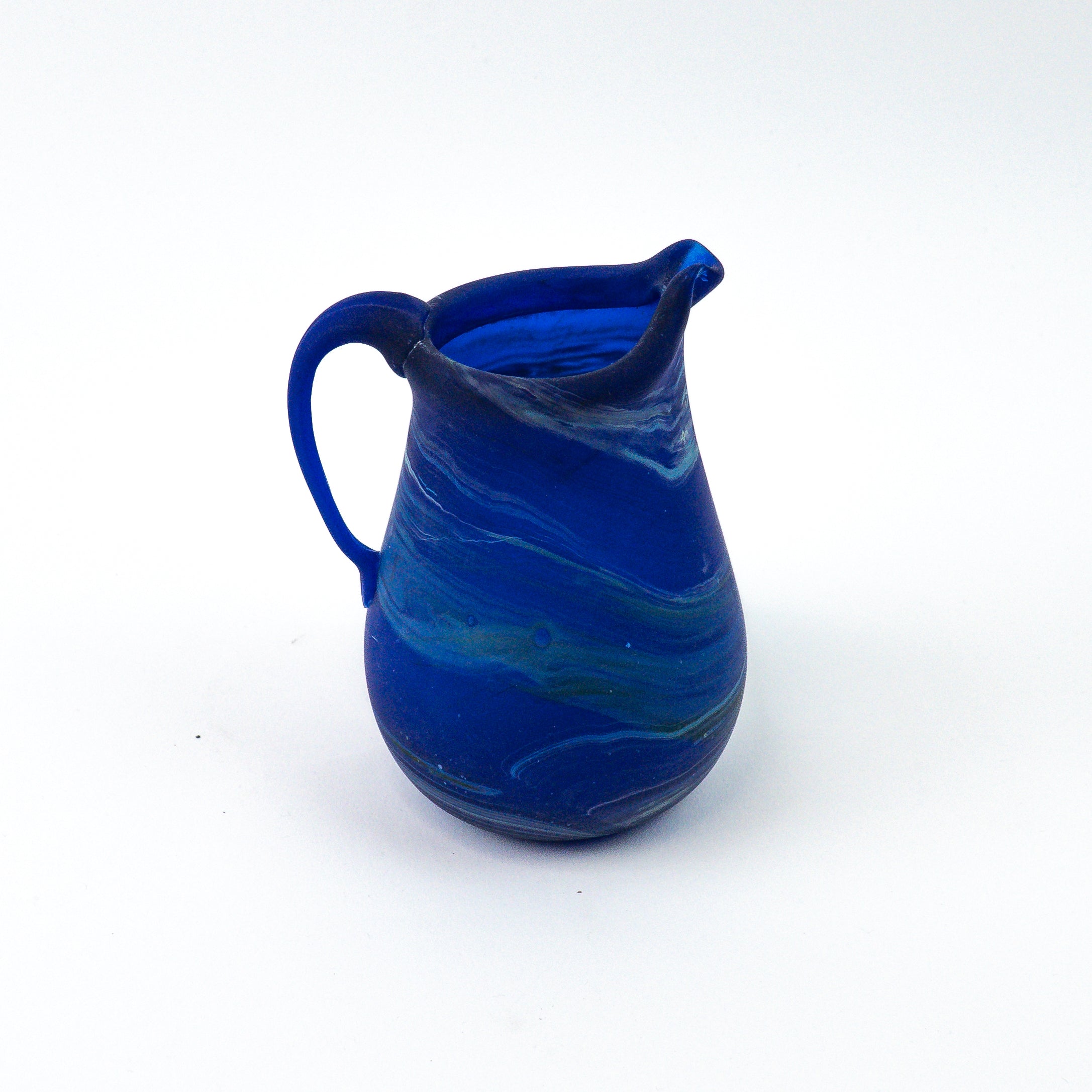 Hebron Mini Carafe / Vase Blue – Recycled Glass &amp; Handblown