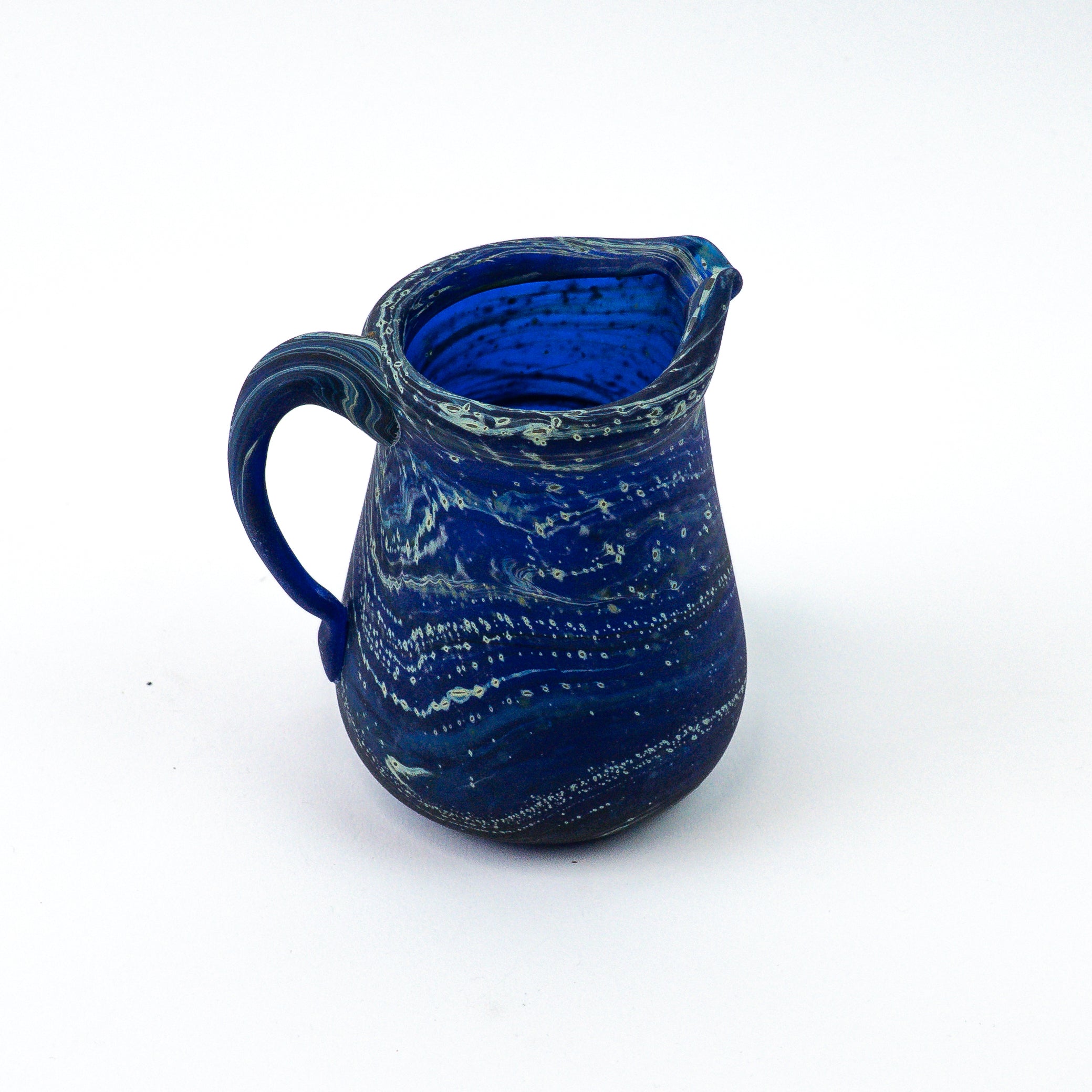 Hebron Mini Carafe / Vase Blue – Recycled Glass &amp; Handblown