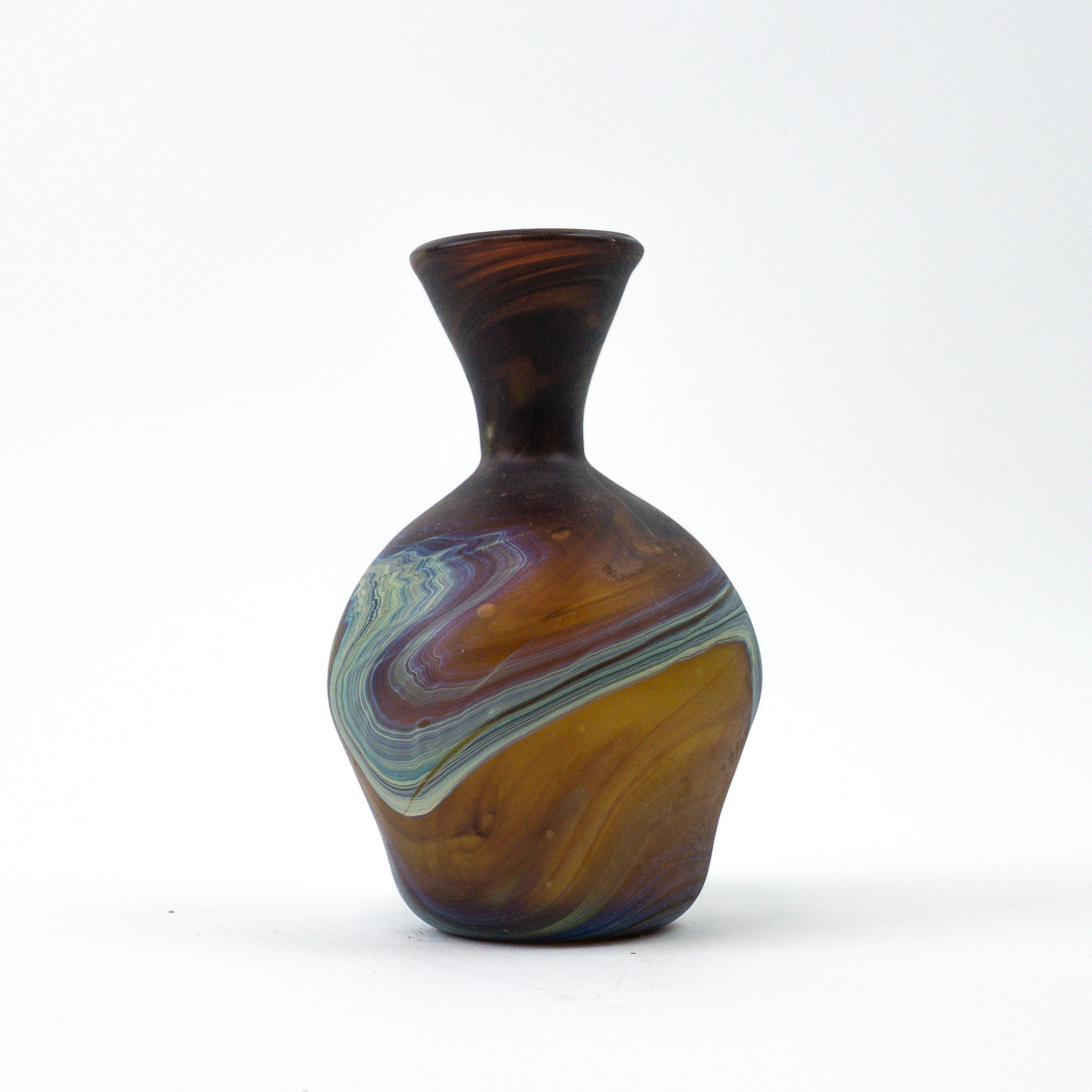 Hebron Mini Vase Brown – Recycled Glass &amp; Hand-blown